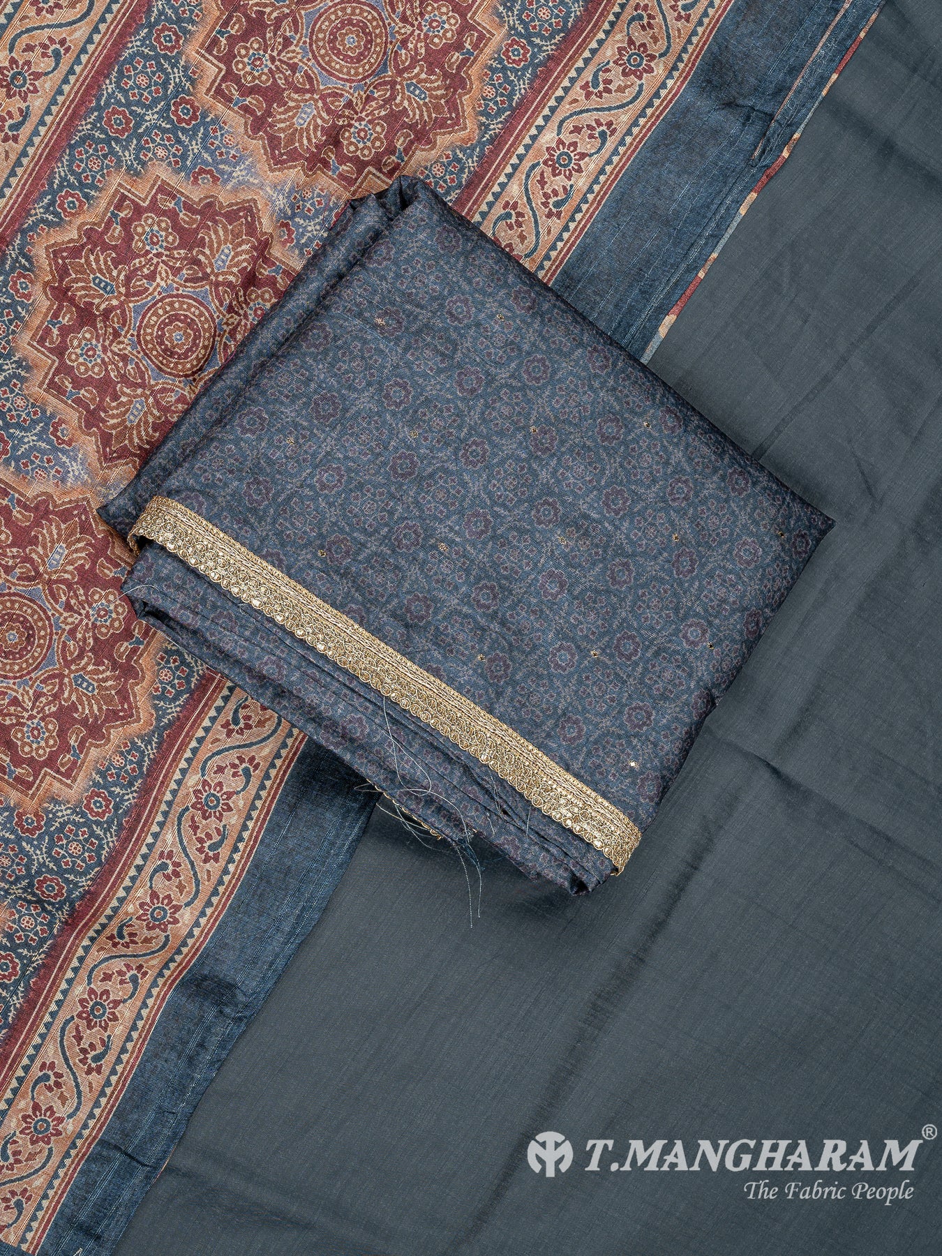 Multicolor Silk Cotton Chudidhar Fabric Set - EG1838 view-1