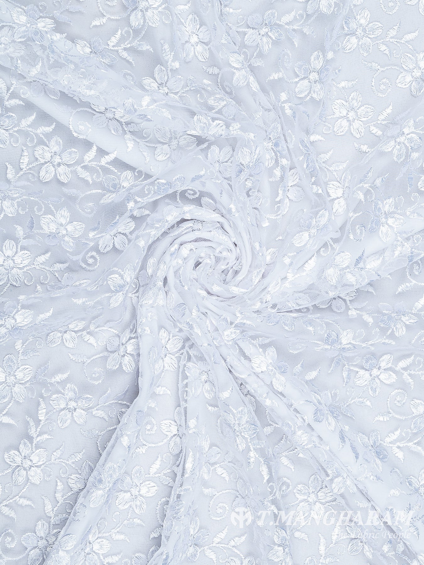 White Fancy Net Fabric - EC7977 view-1