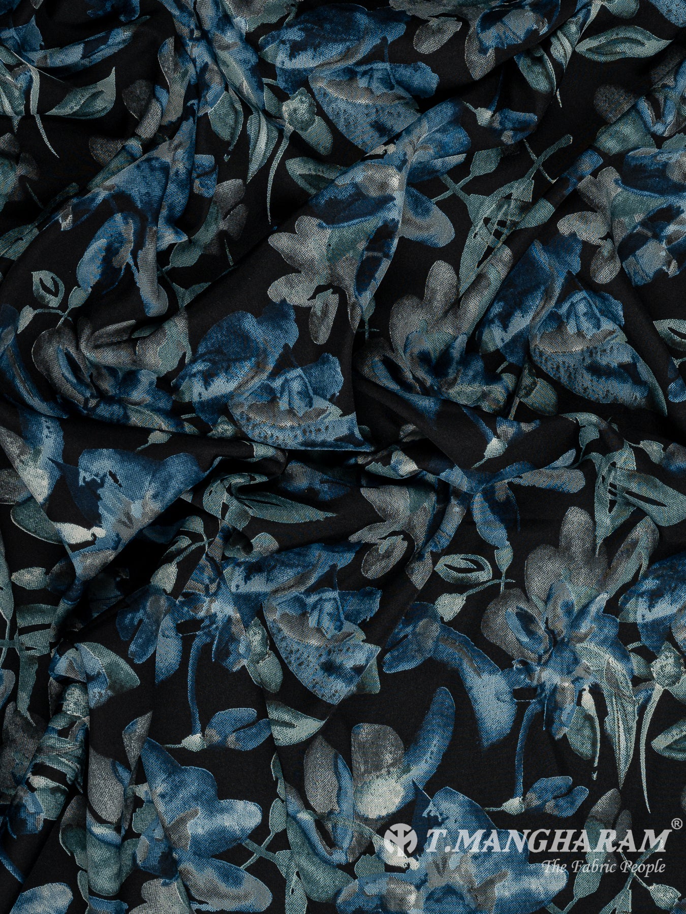 Blue Crepe Fabric - EB8310