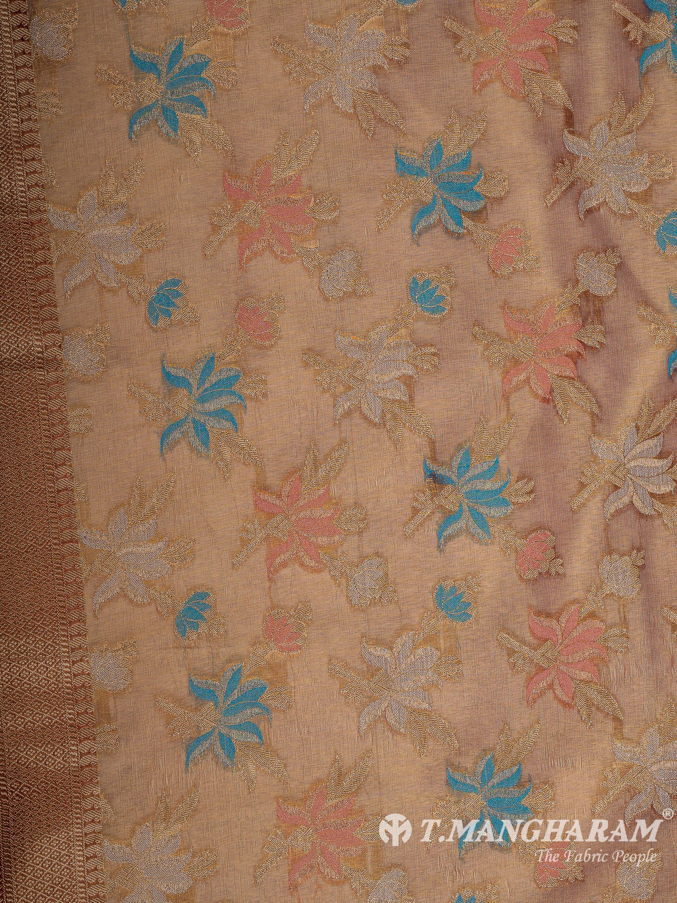 Mustard Yellow Semi Banaras Fabric - EB8180