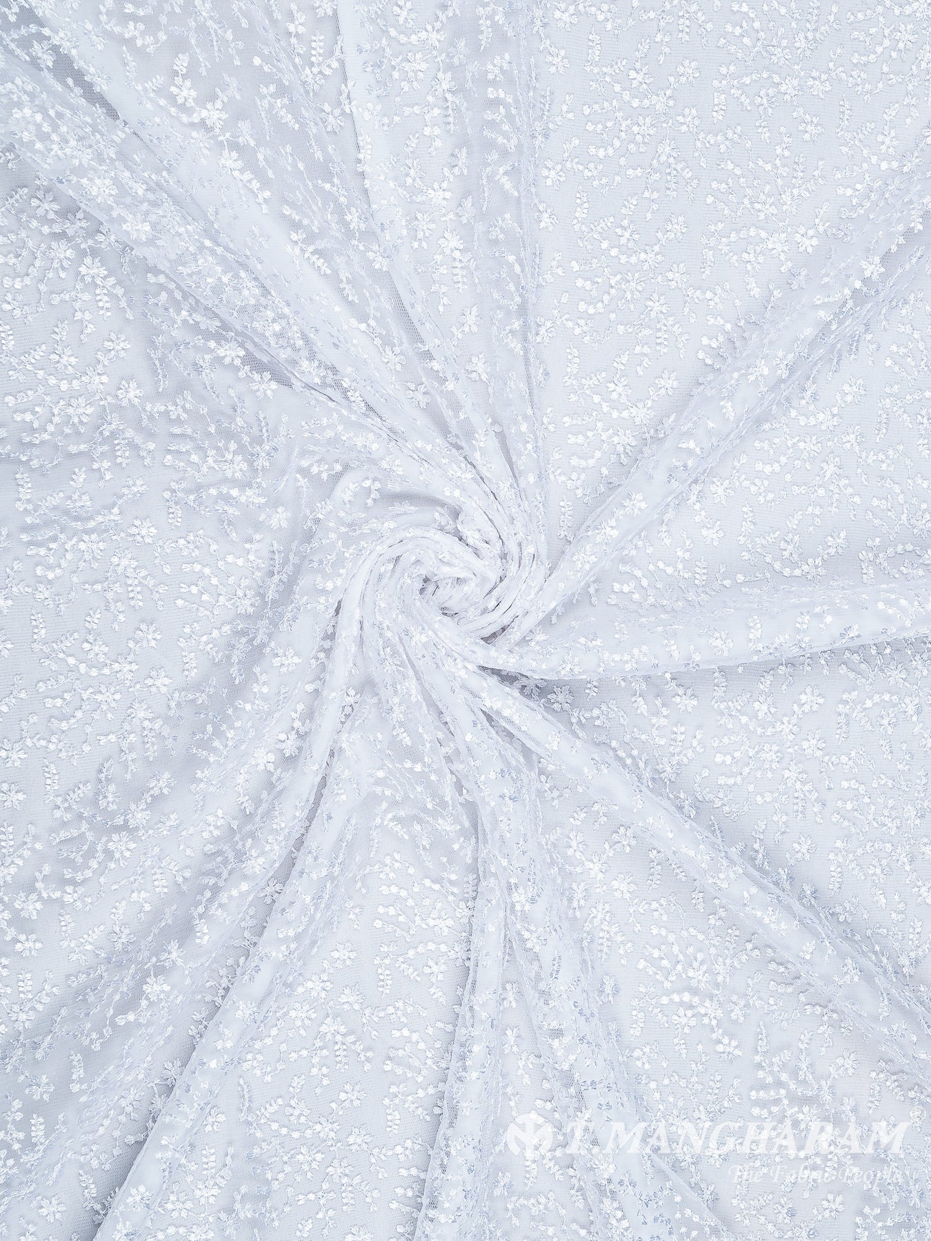 White Fancy Net Fabric - EC7975 view-1