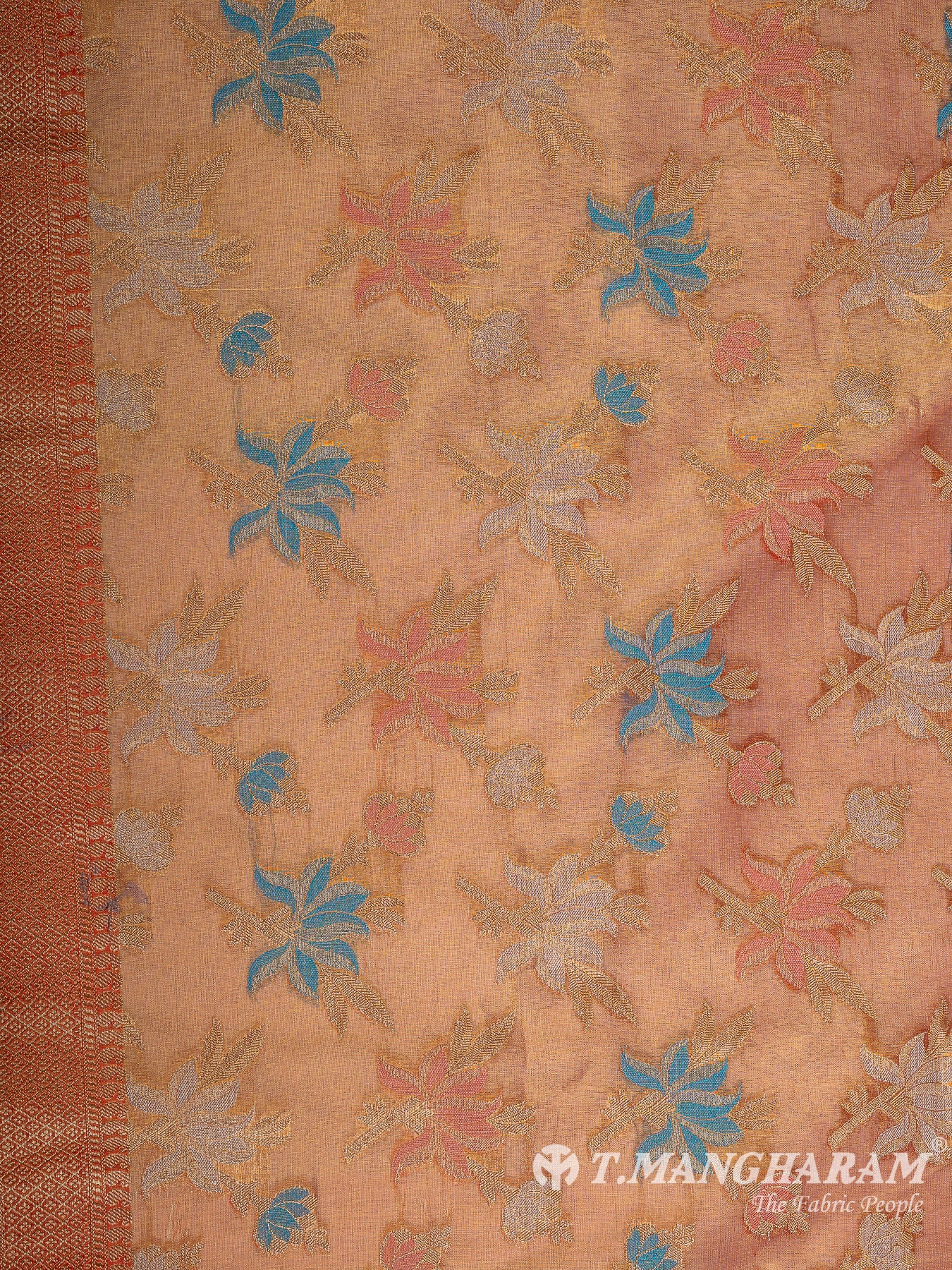 Mustard Yellow Semi Banaras Fabric - EB8183