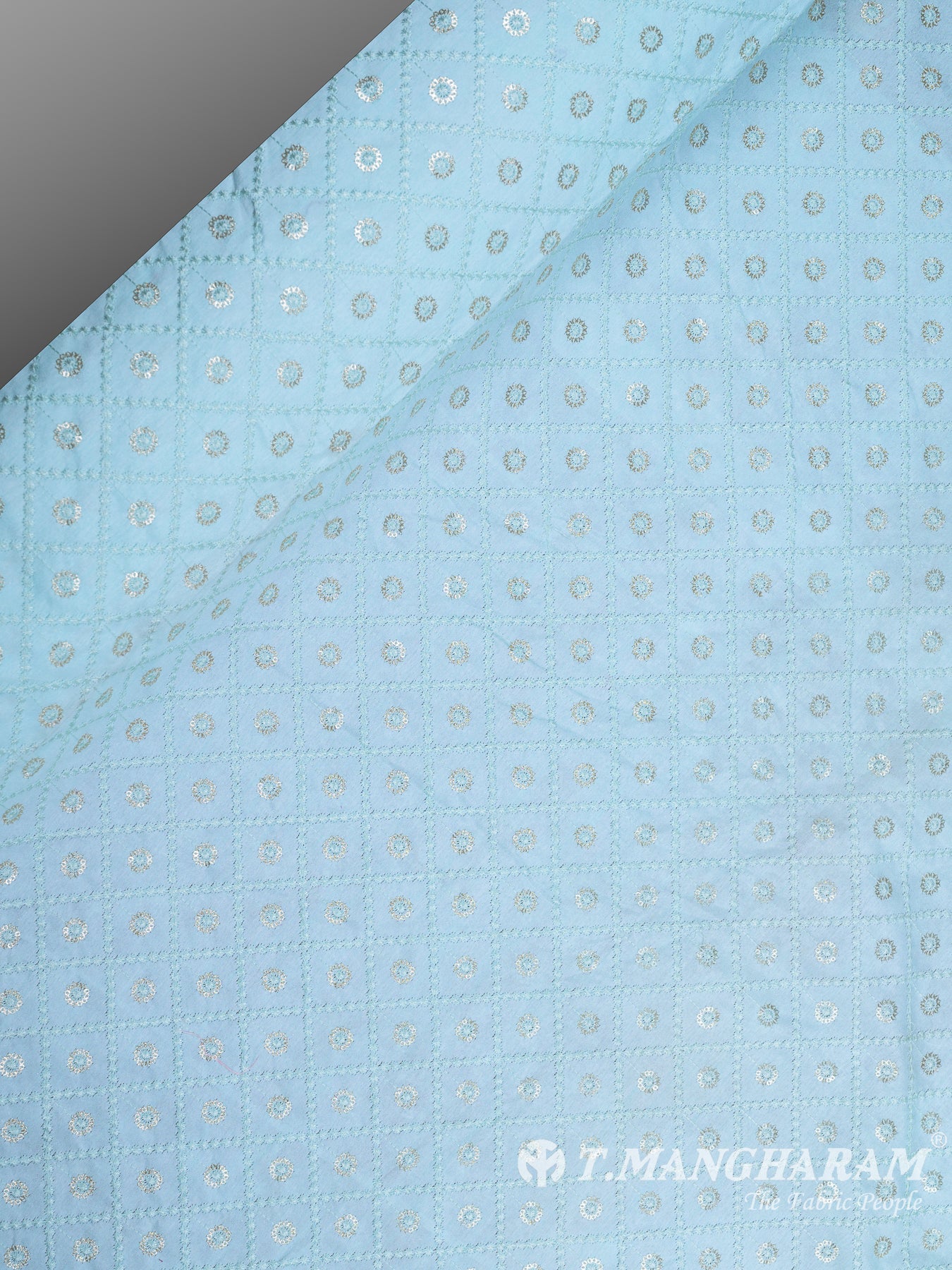 Blue Raw Silk Fabric - EB5703 view-2