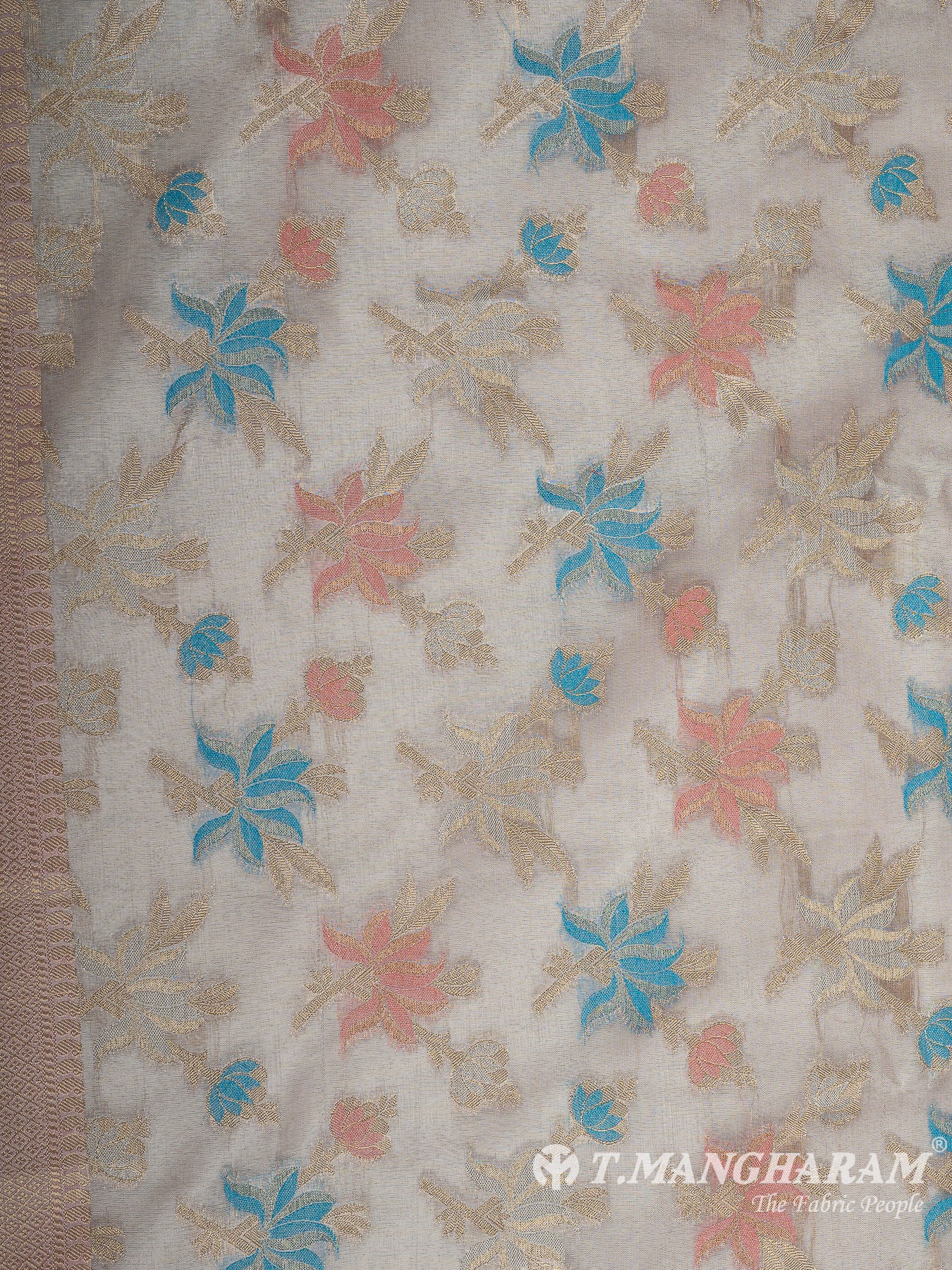 Pink Semi Banaras Fabric - EB8177