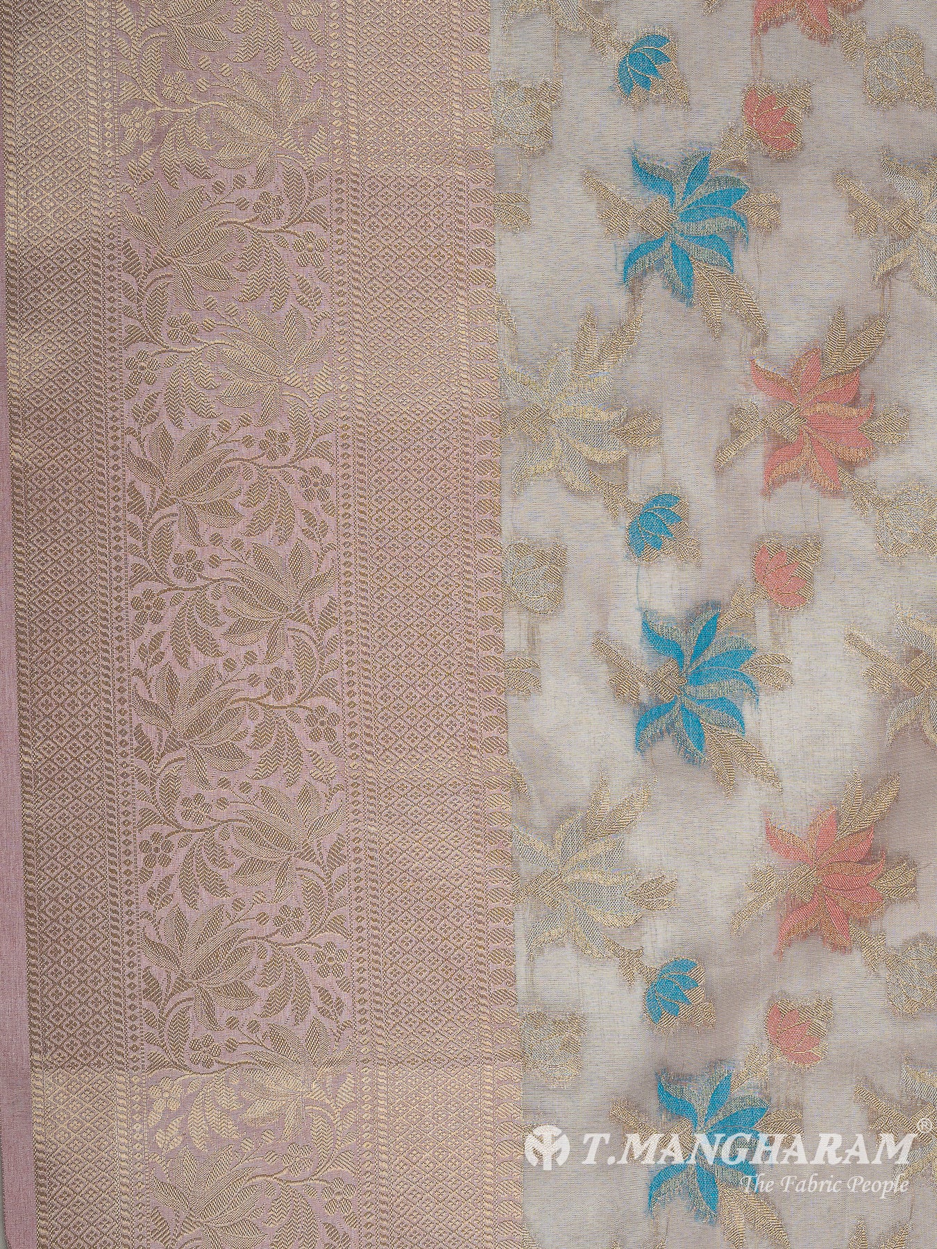 Pink Semi Banaras Fabric - EB8177
