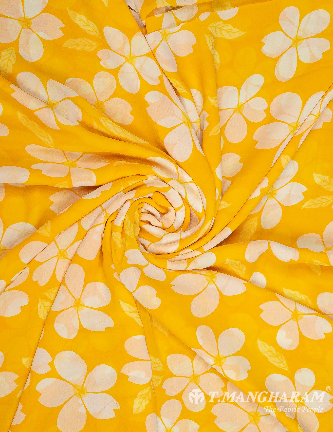 Yellow Georgette Fabric - EC9877 view-1