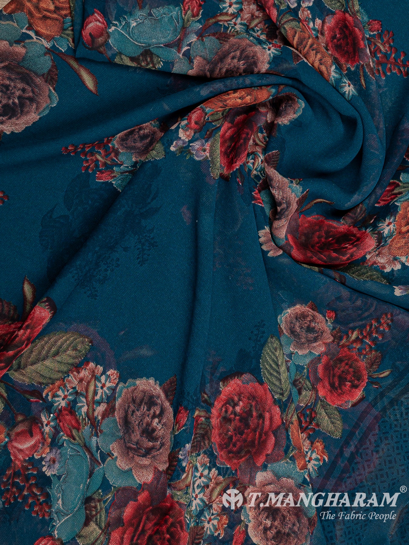 Blue Crepe Chudidhar Fabric Set - EH1609 view-3