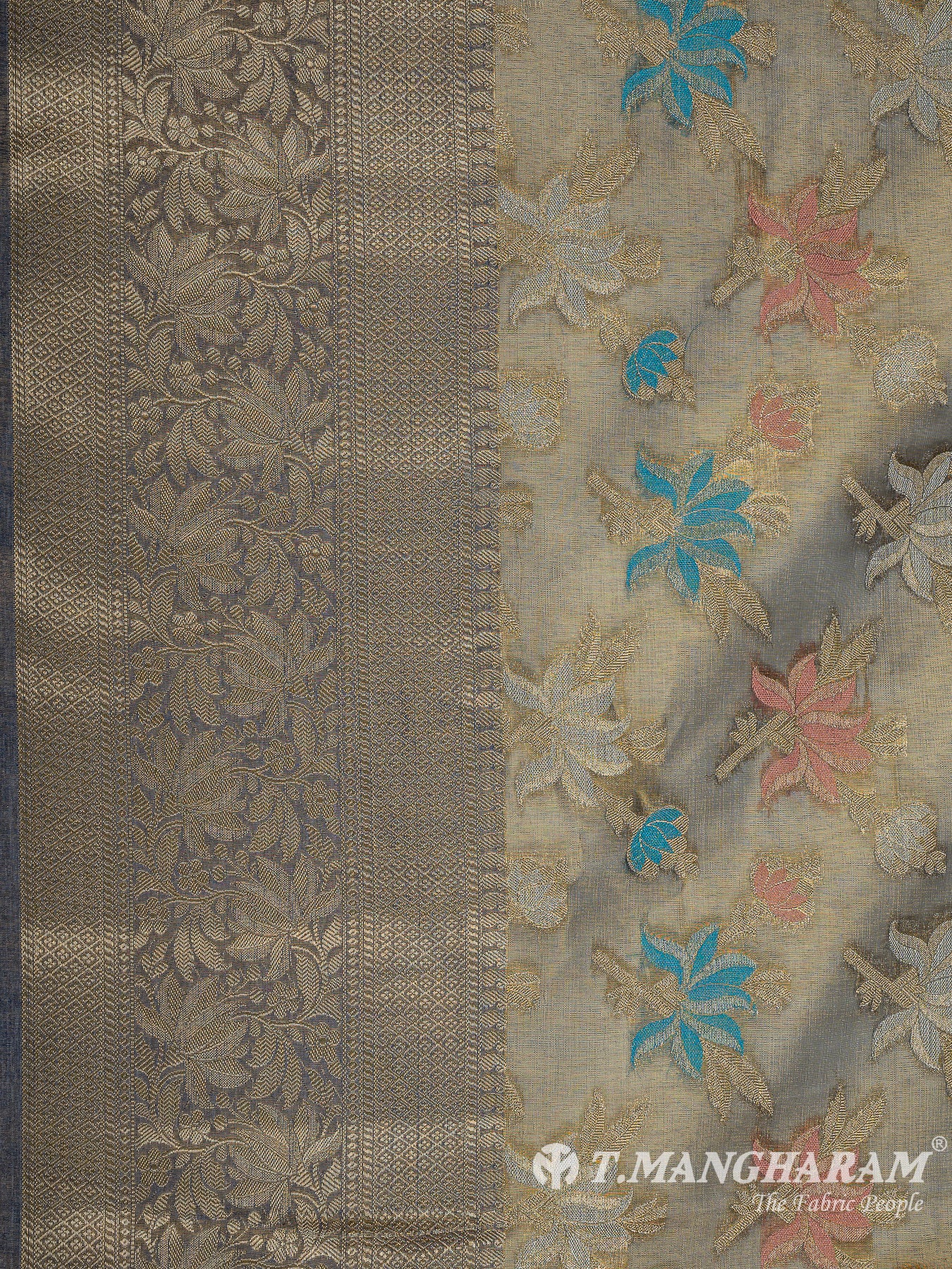 Green Semi Banaras Fabric - EB8190