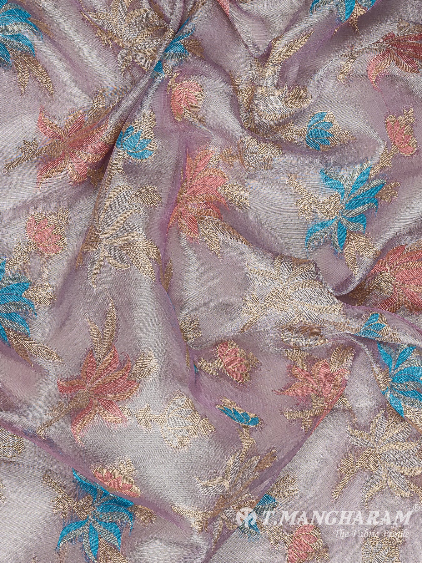 Violet Semi Banaras Fabric - EB8182