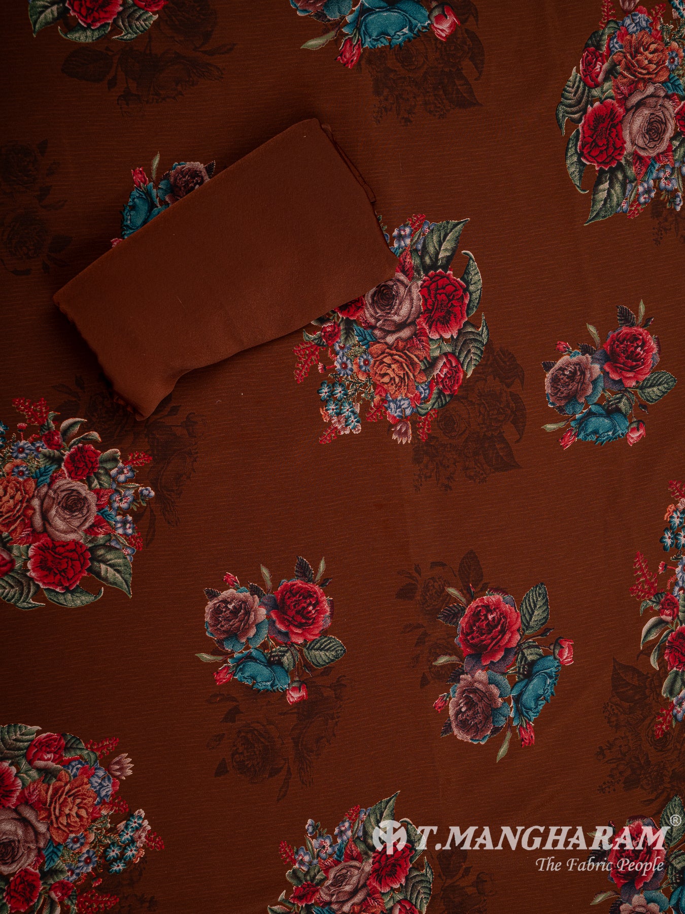 Brown Crepe Chudidhar Fabric Set - EH1610 view-2