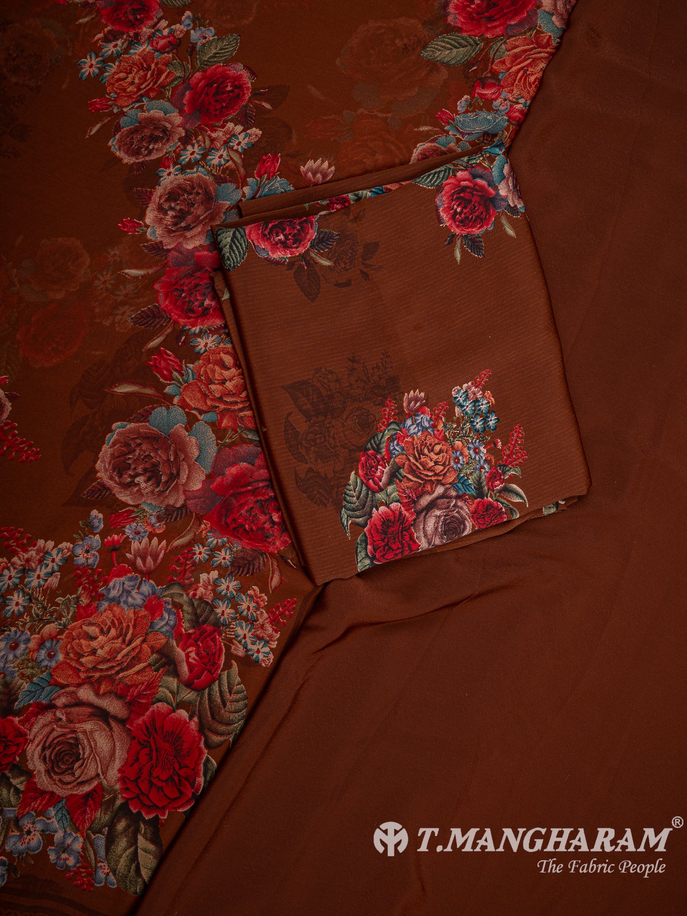 Brown Crepe Chudidhar Fabric Set - EH1610 view-1