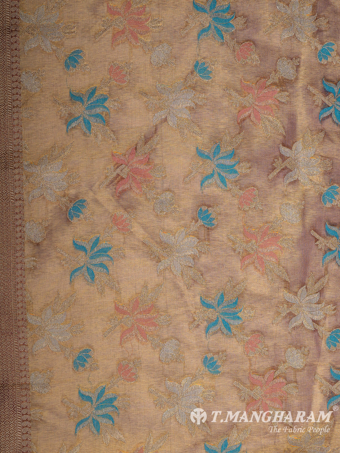 Mustard Yellow Semi Banaras Fabric - EB8178