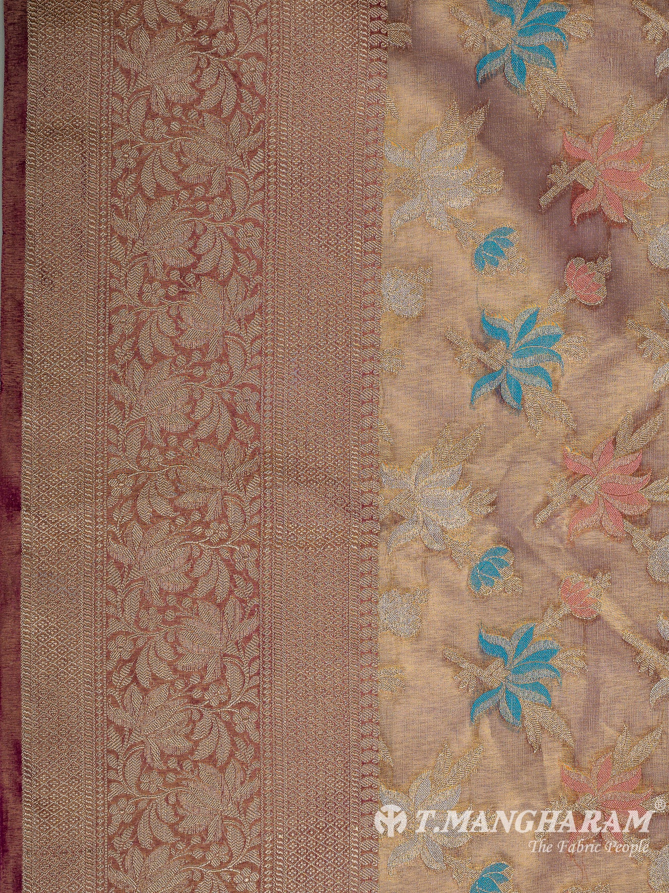 Mustard Yellow Semi Banaras Fabric - EB8178