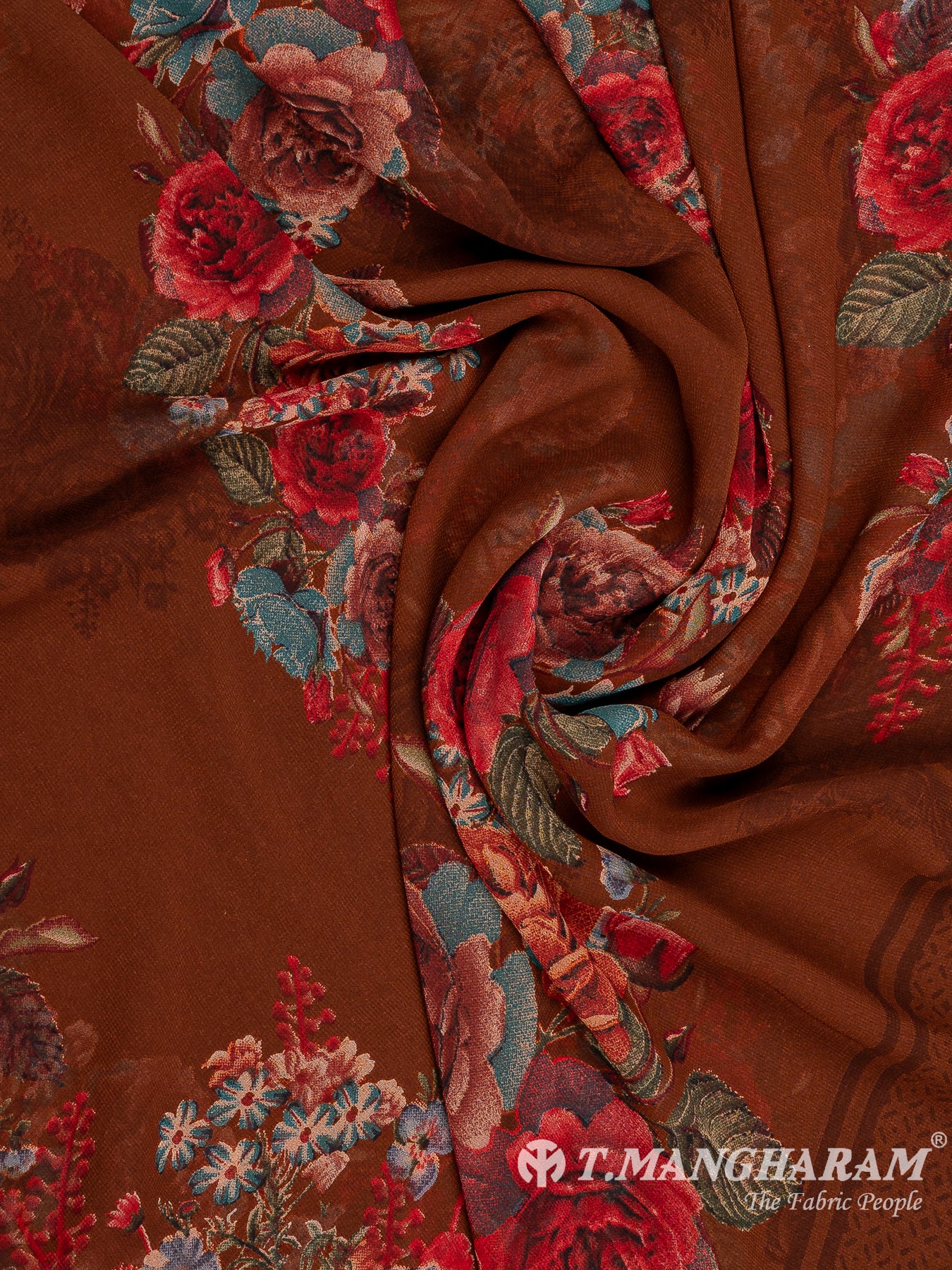 Brown Crepe Chudidhar Fabric Set - EH1610 view-4