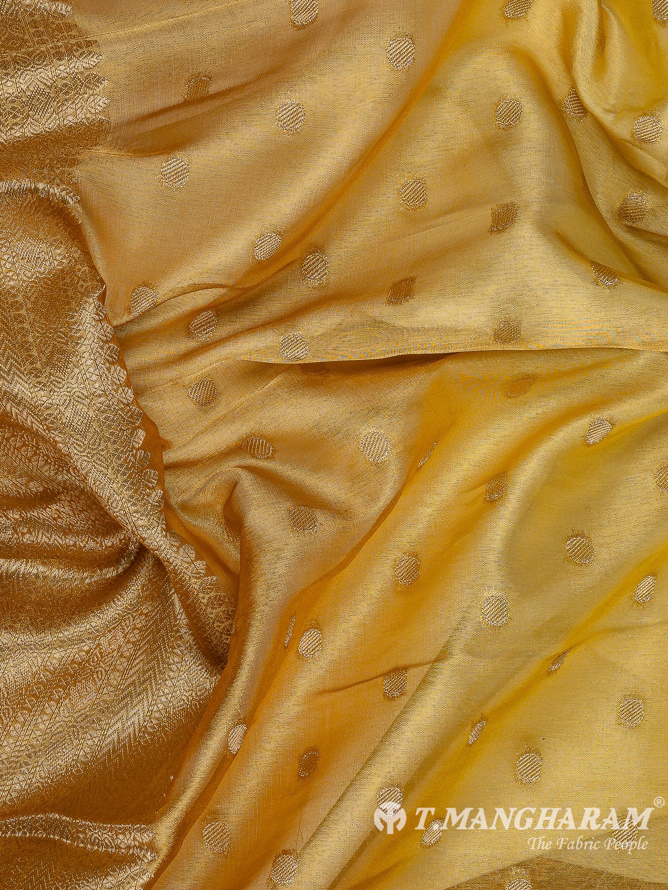 Yellow Semi Banaras Fabric - EB8196