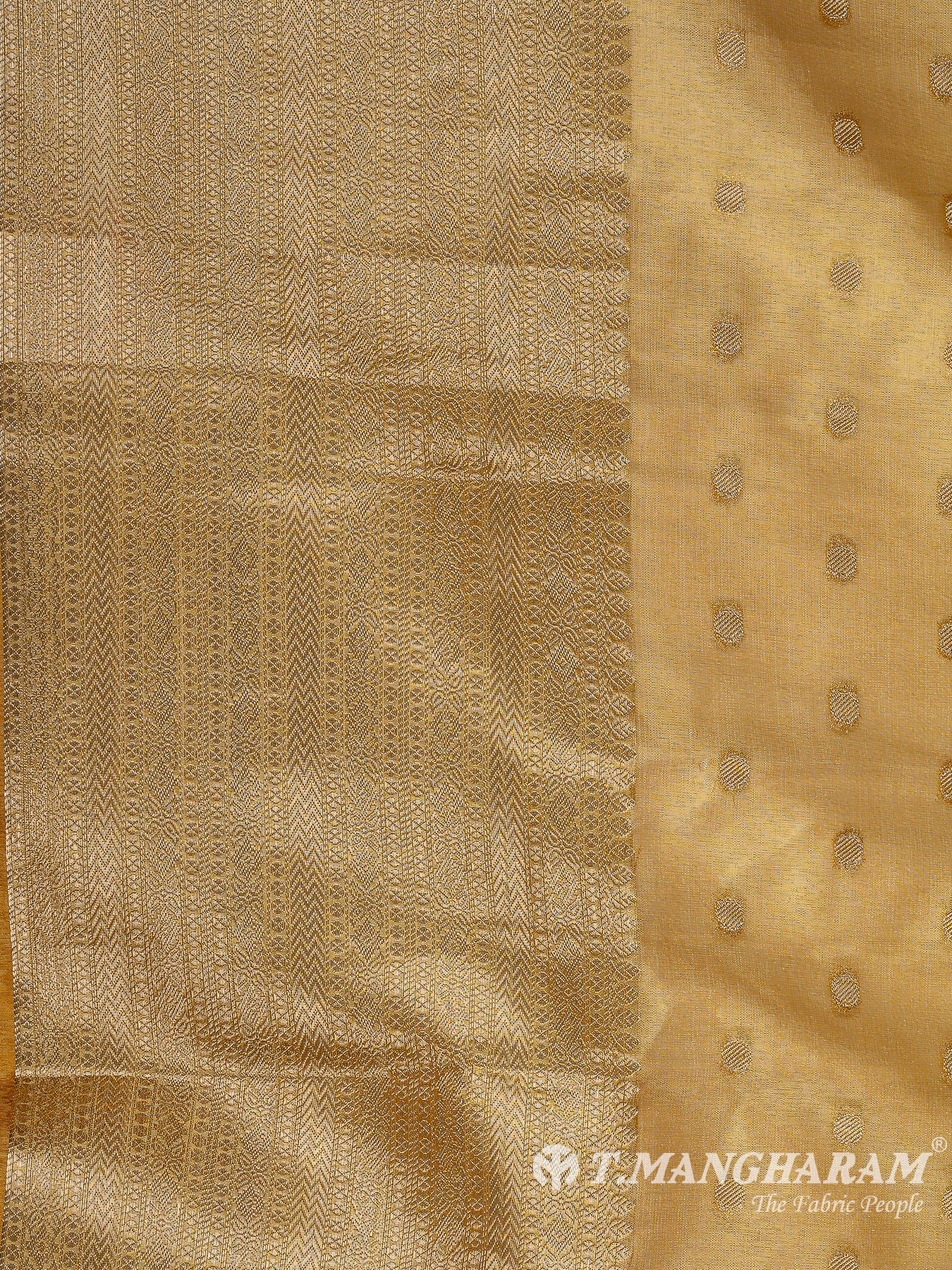 Yellow Semi Banaras Fabric - EB8196