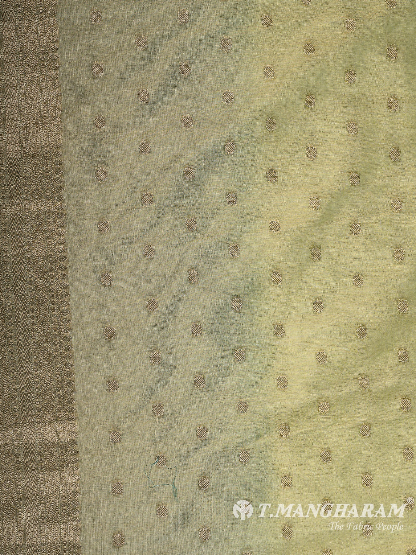 Green Semi Banaras Fabric - EB8192