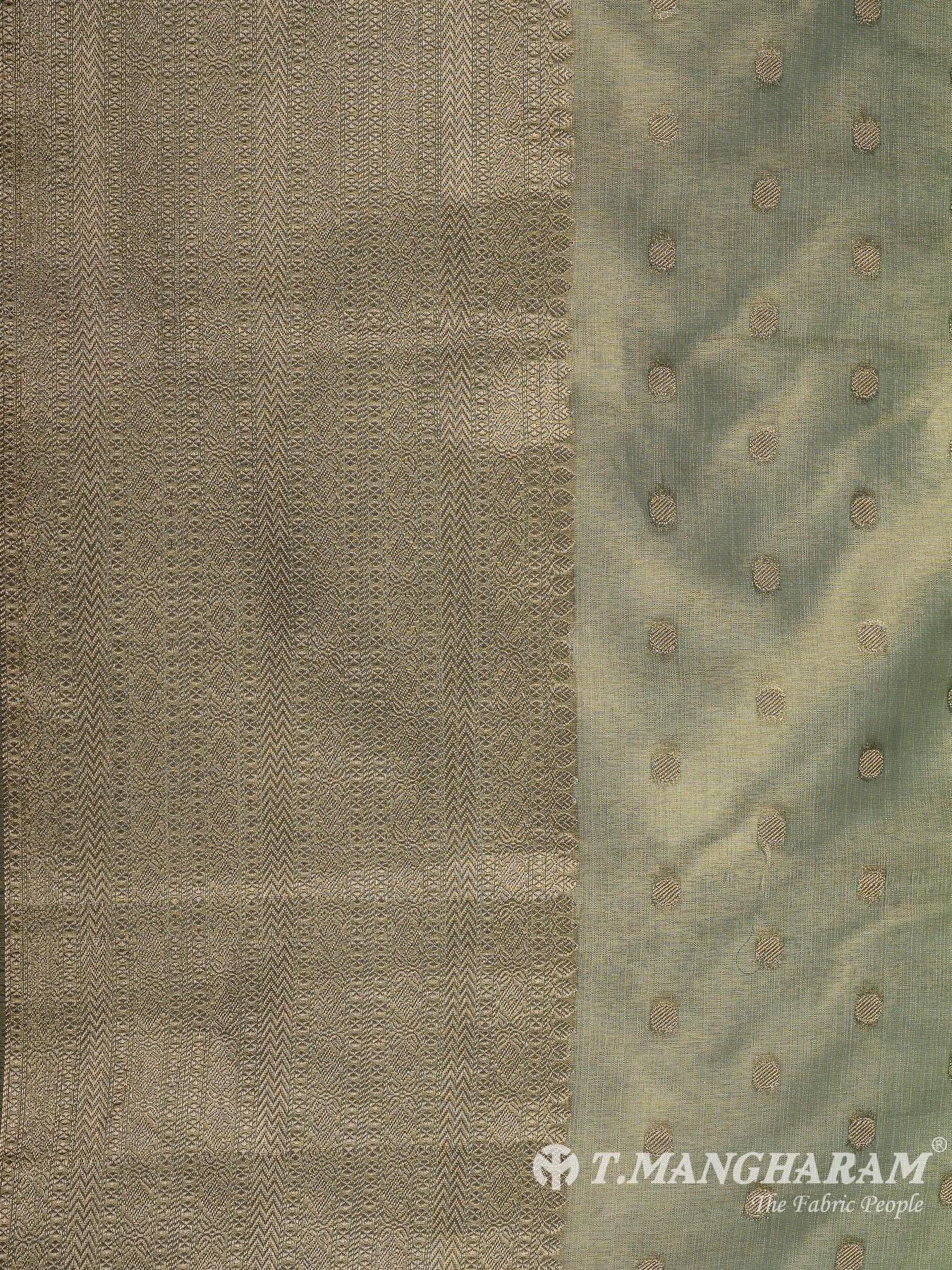 Green Semi Banaras Fabric - EB8192