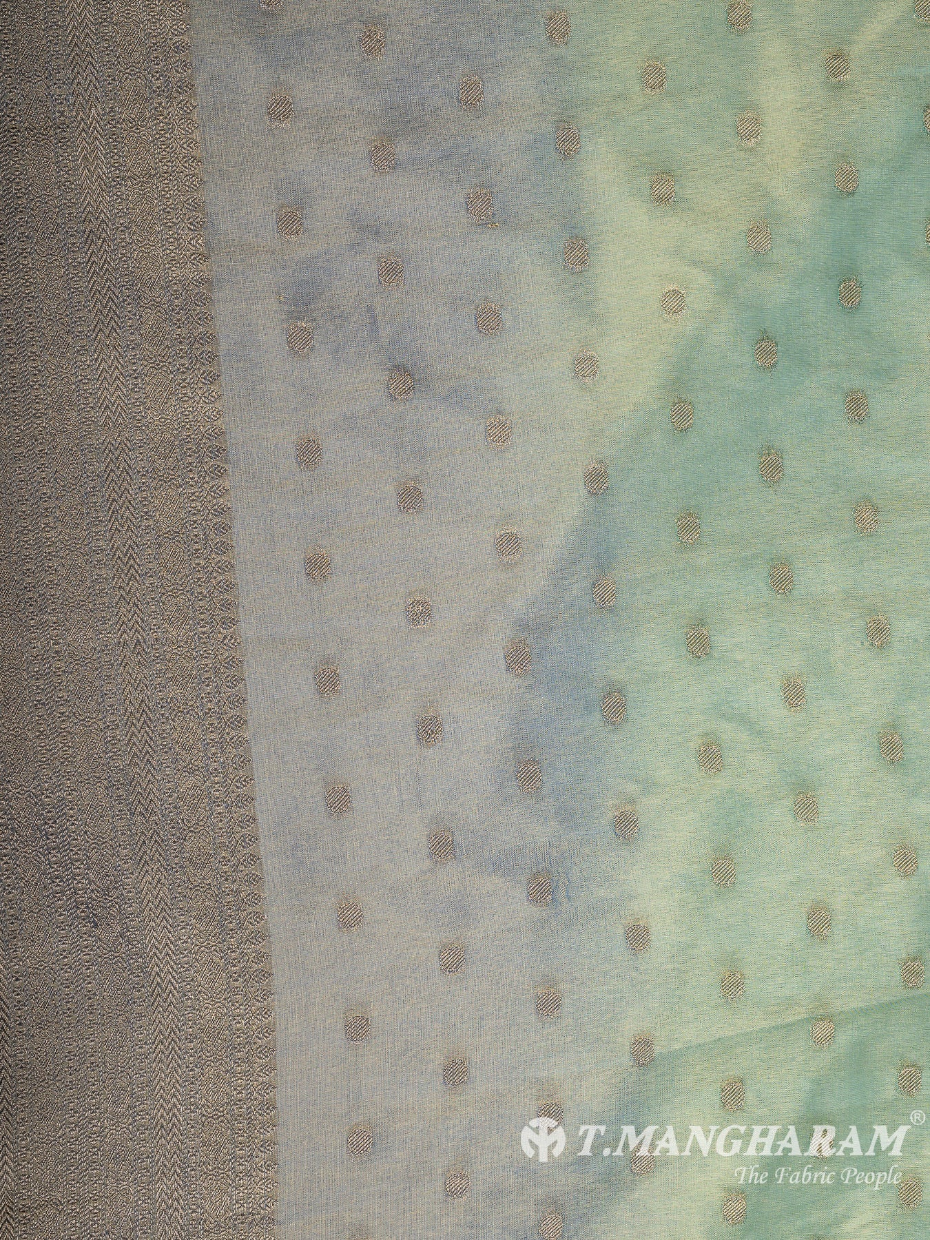 Green Semi Banaras Fabric - EB8193