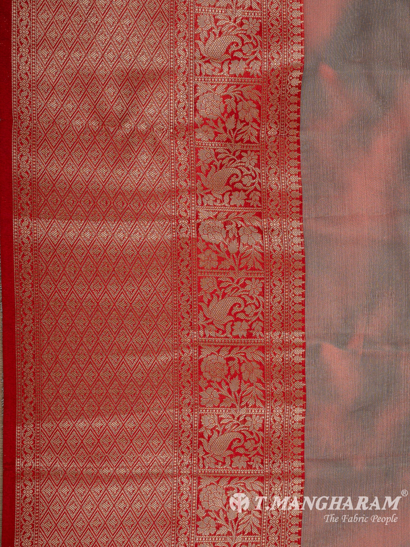 Maroon Semi Banaras Fabric - EB8150