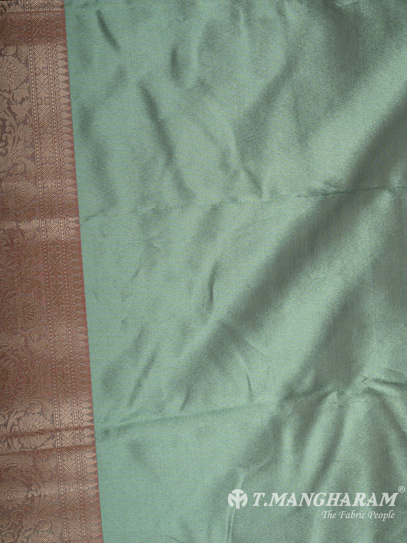 Green Semi Banaras Fabric - EB8156