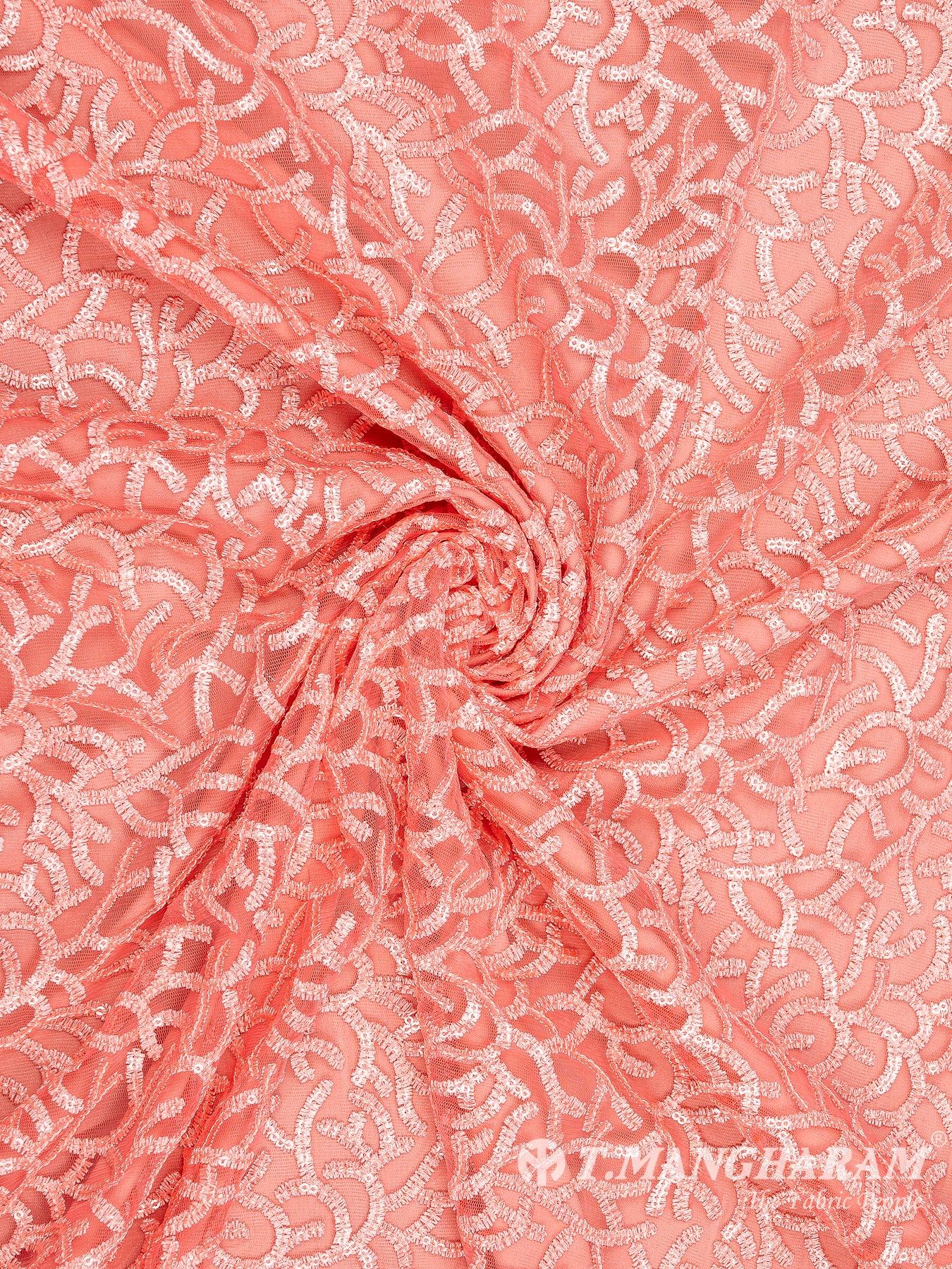 Peach Fancy Net Fabric - EB5792 view-1