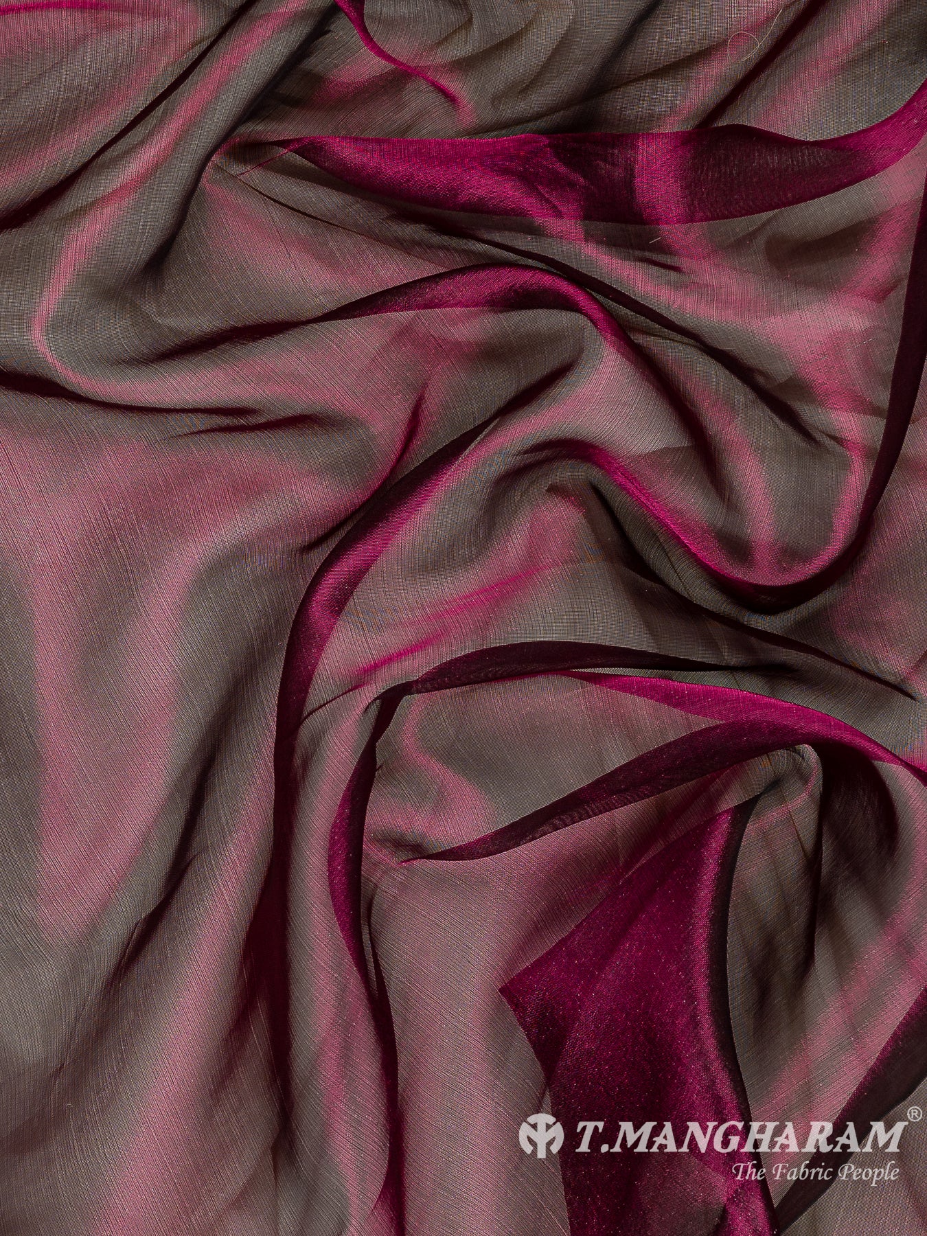 Wine Semi Banaras Fabric - EB8155