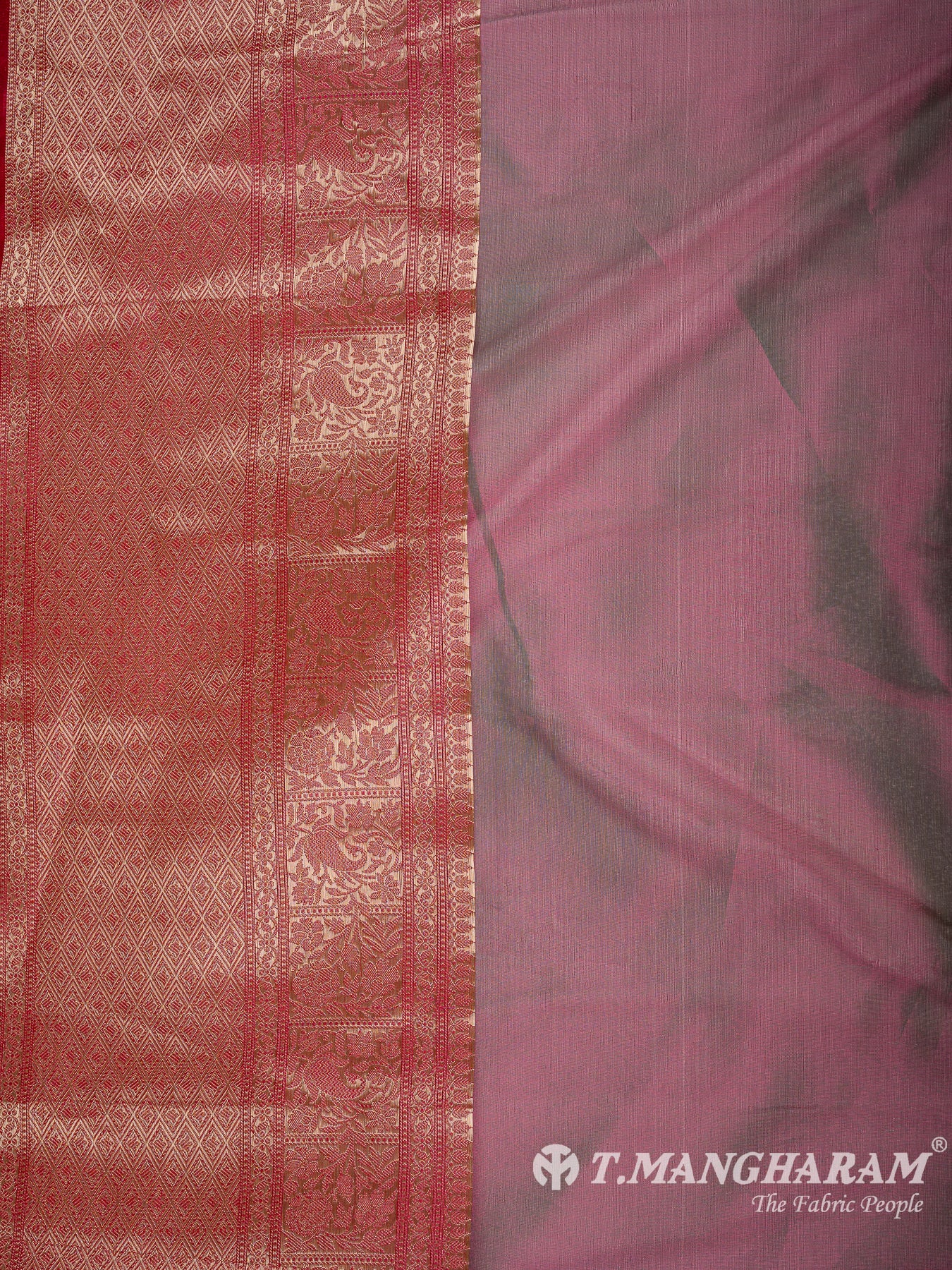 Wine Semi Banaras Fabric - EB8155