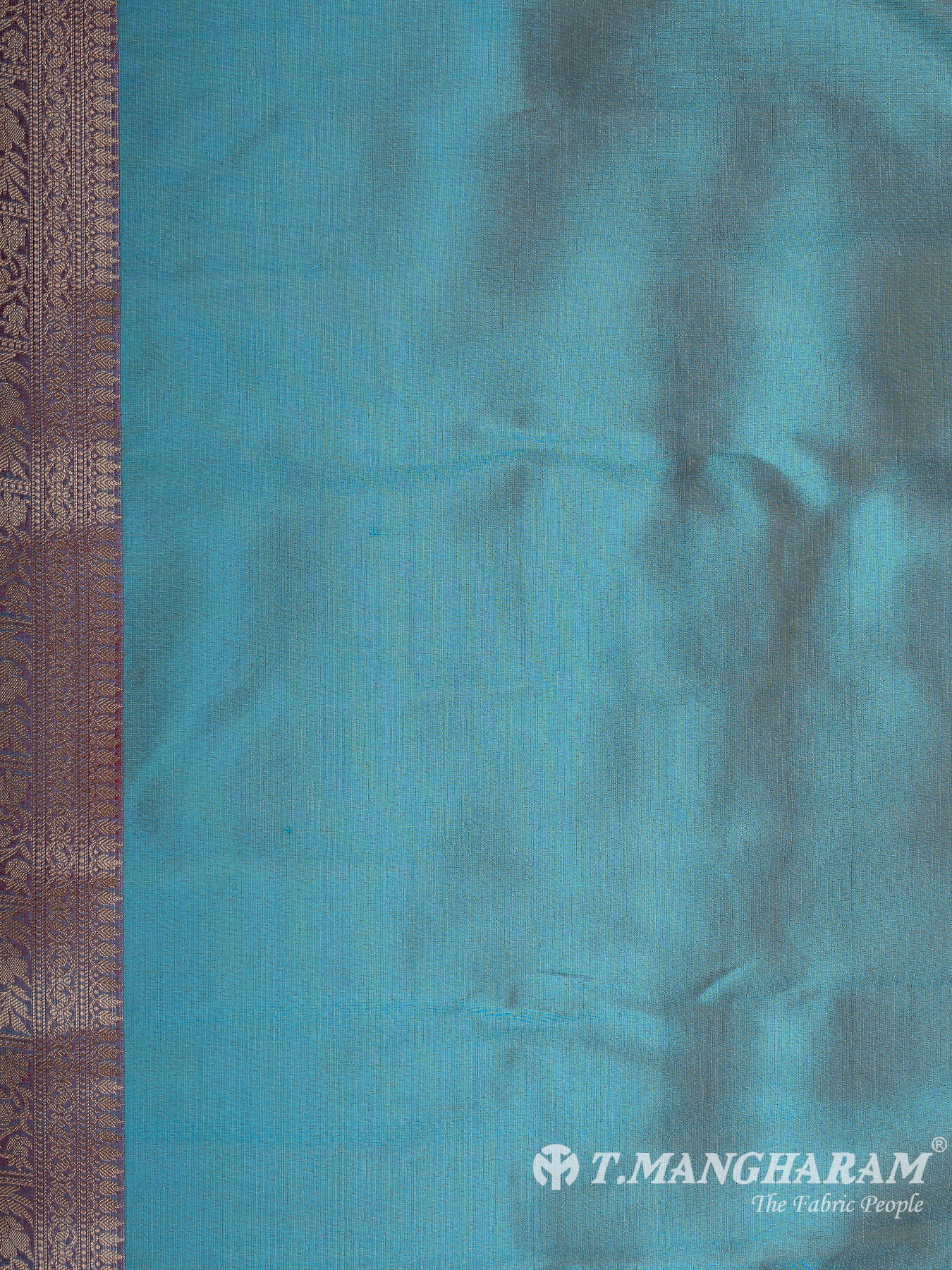 Blue Semi Banaras Fabric - EB8153