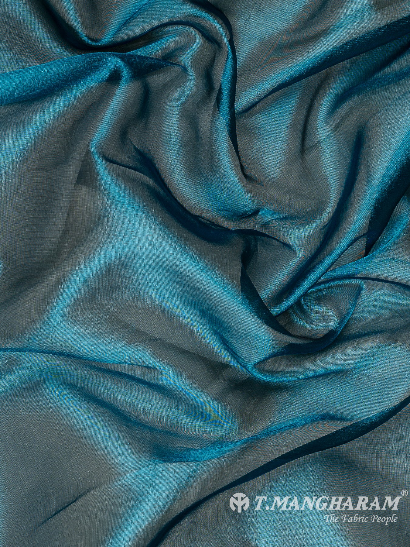 Blue Semi Banaras Fabric - EB8153