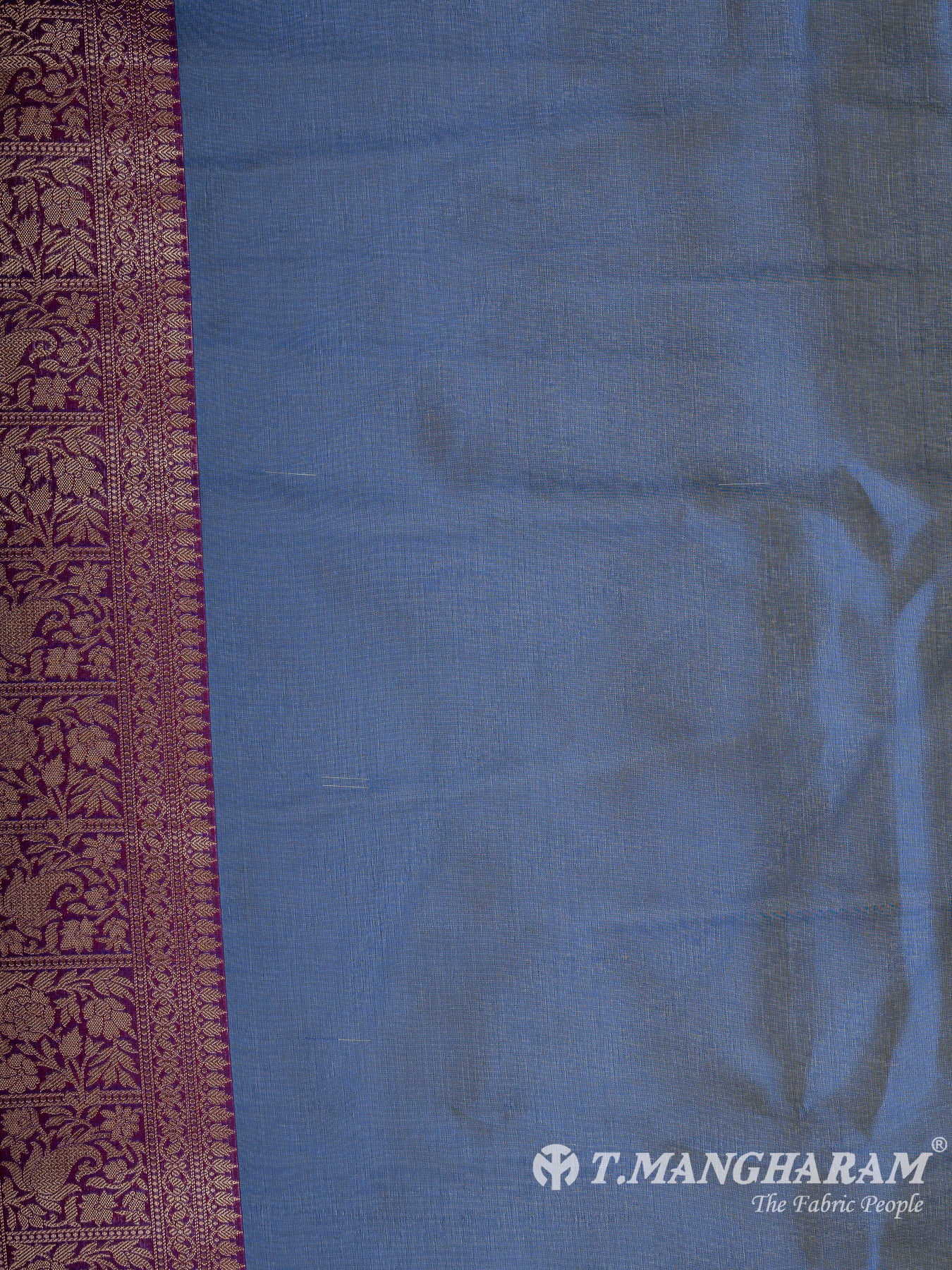 Blue Semi Banaras Fabric - EB8149