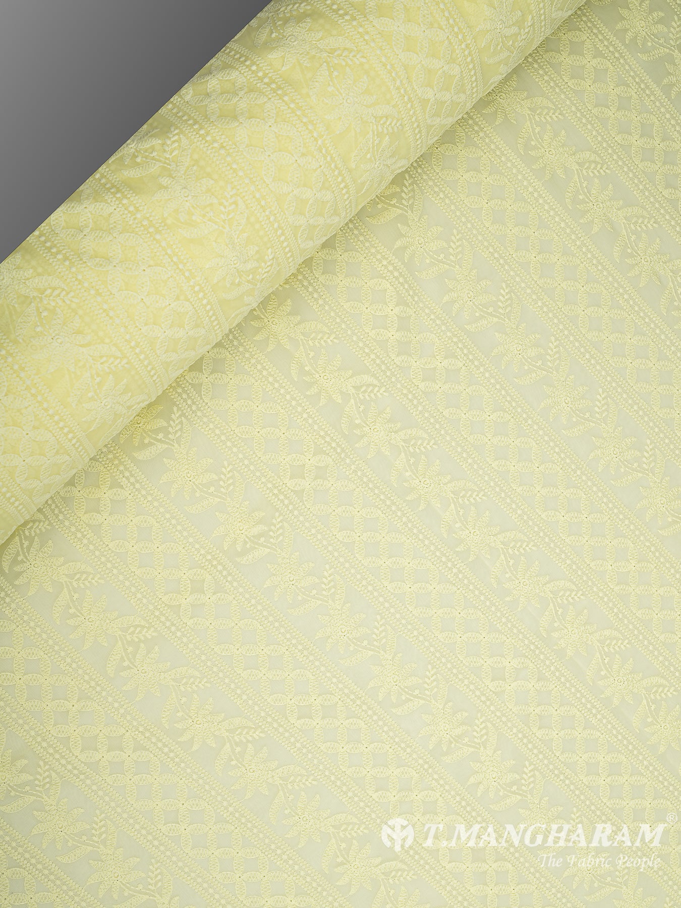 Yellow Georgette Fabric - EB7343 view-2