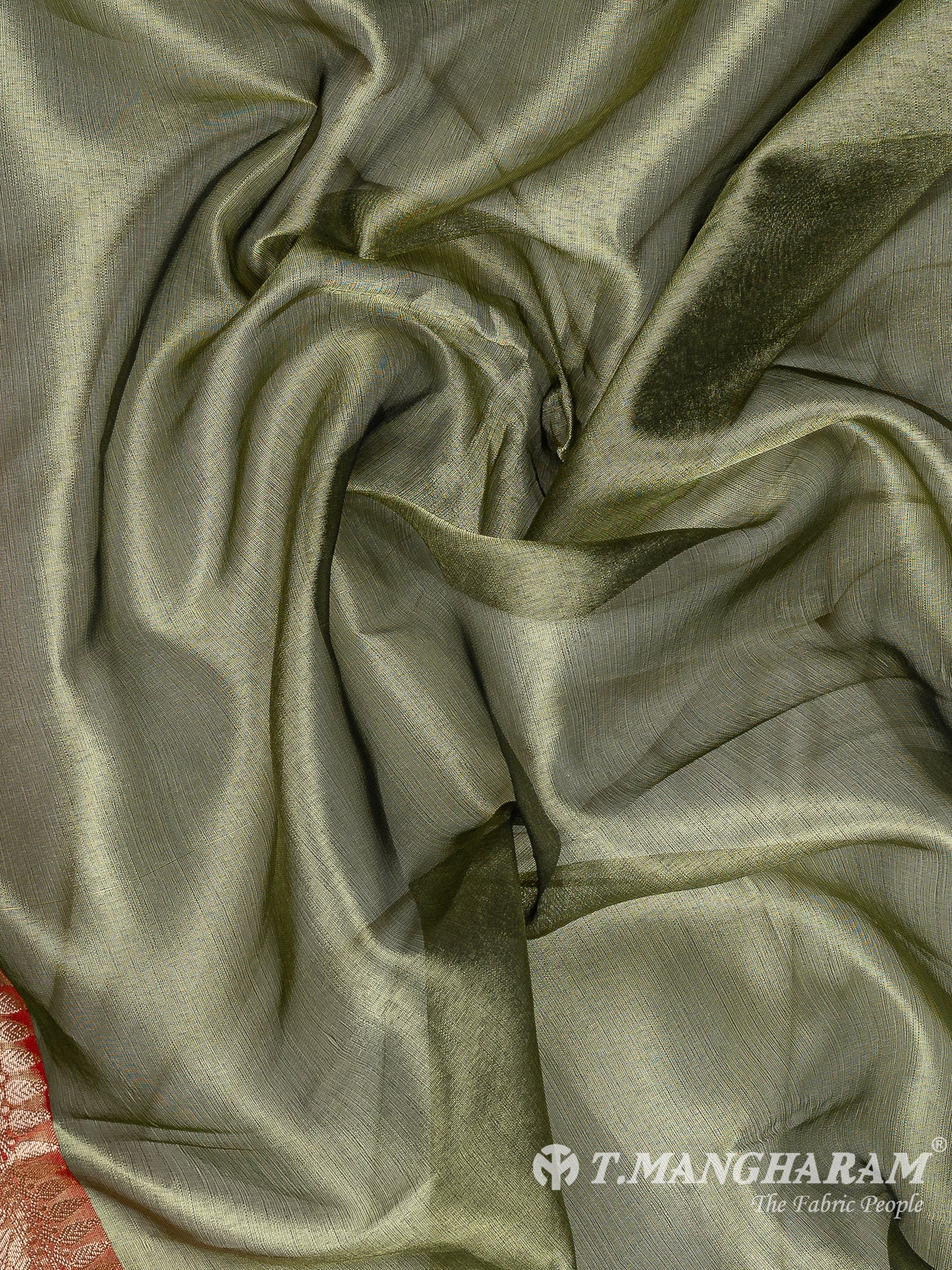 Green Semi Banaras Fabric - EB8148