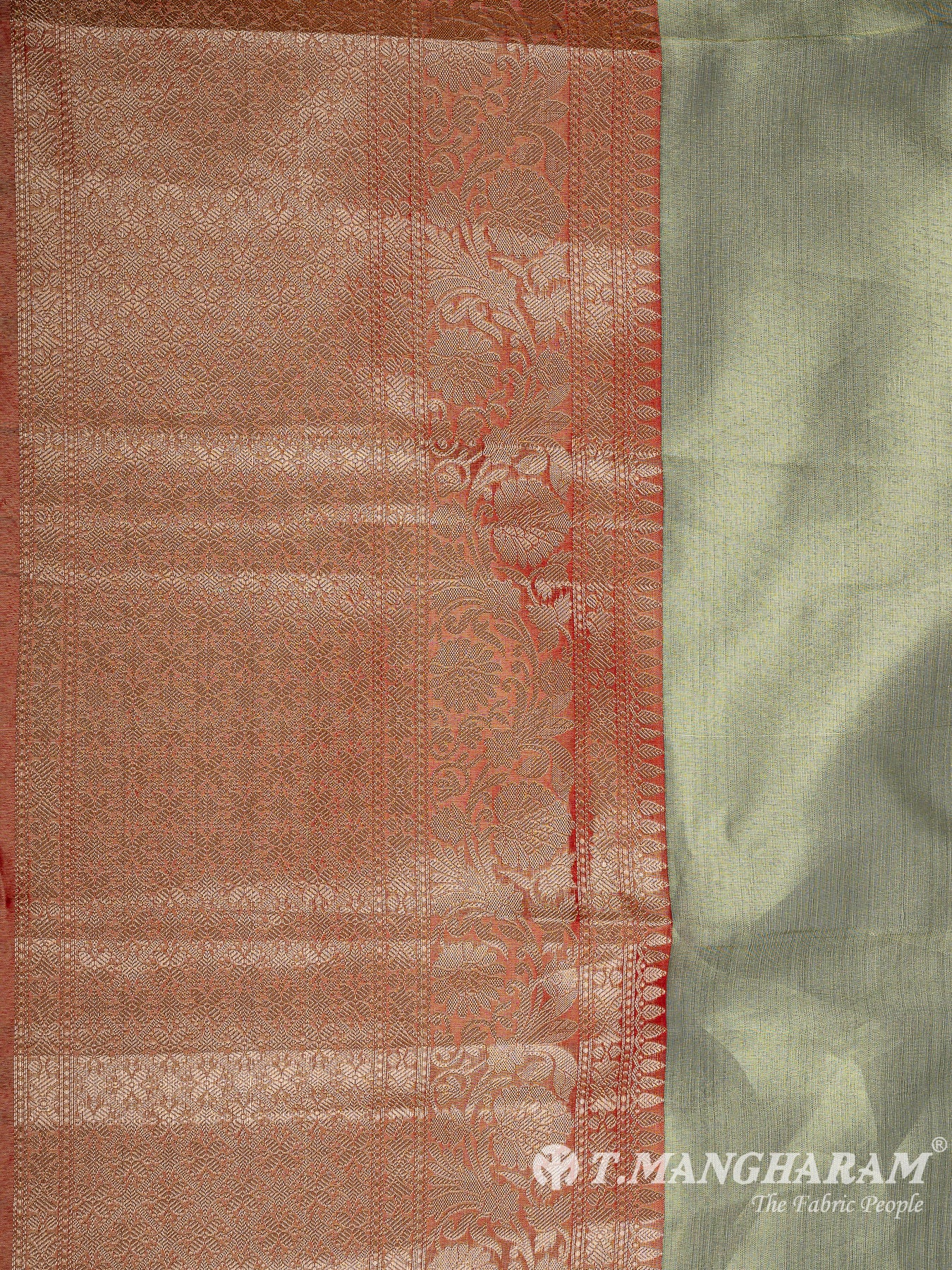 Green Semi Banaras Fabric - EB8148