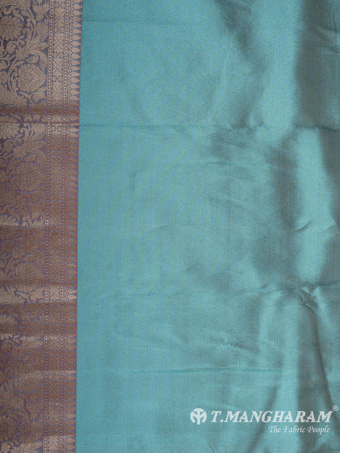 Blue Semi Banaras Fabric - EB8158