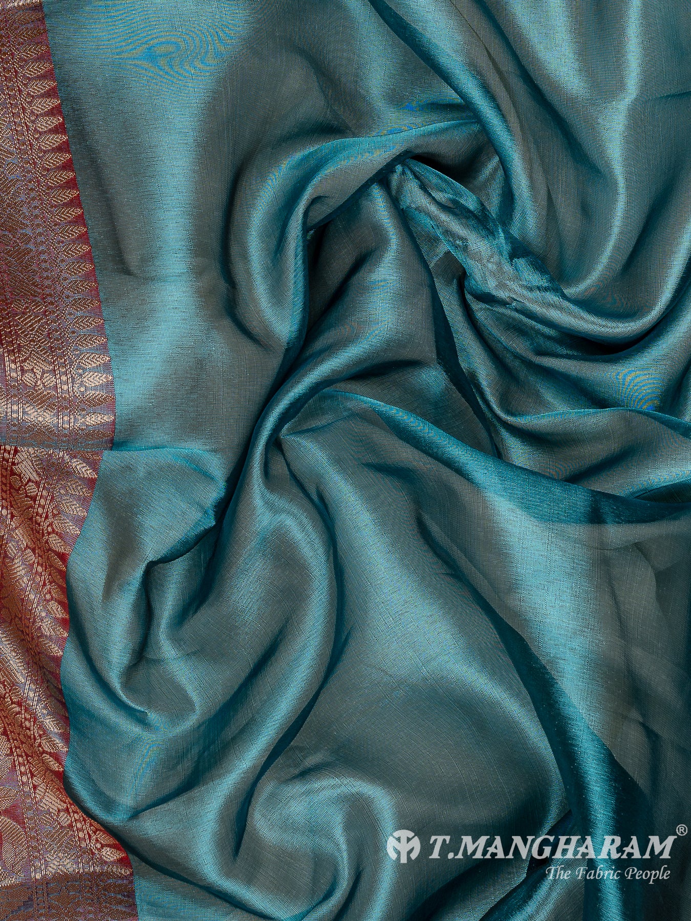 Blue Semi Banaras Fabric - EB8158