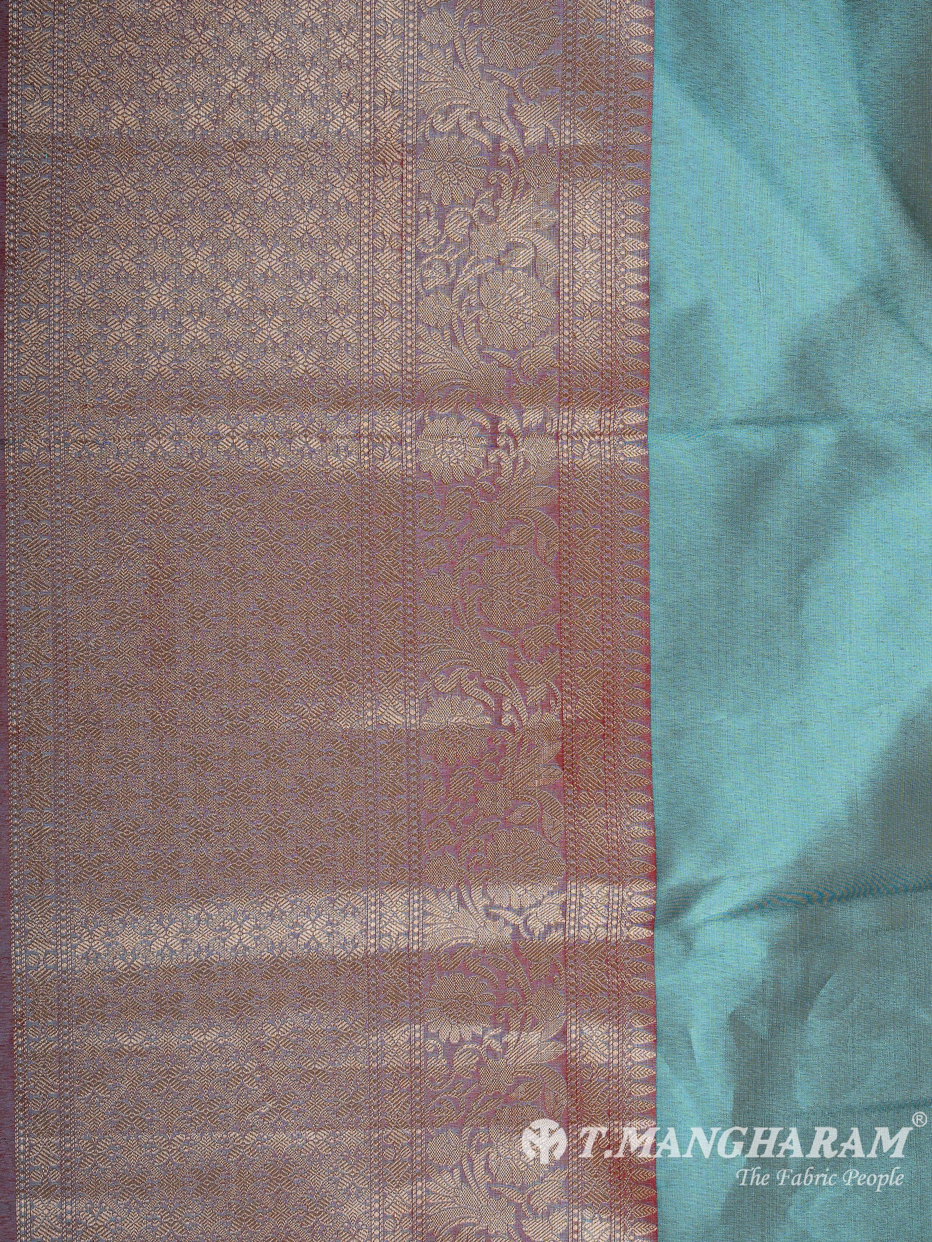 Blue Semi Banaras Fabric - EB8158