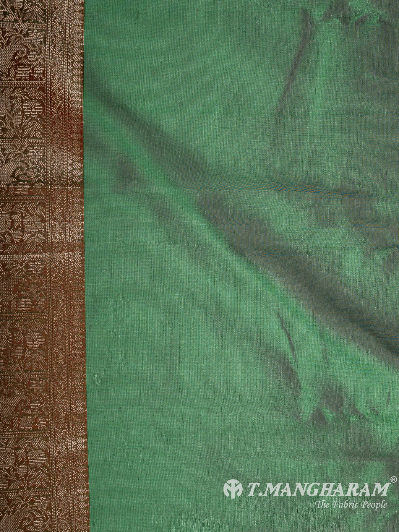 Green Semi Banaras Fabric - EB8151