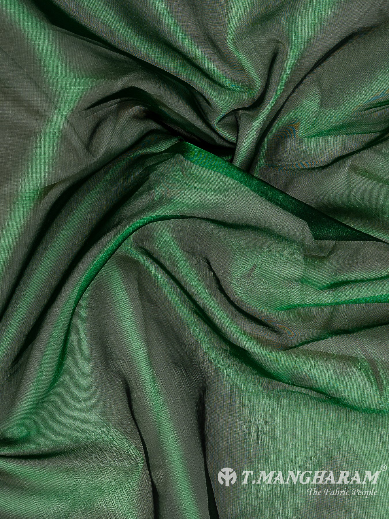 Green Semi Banaras Fabric - EB8151