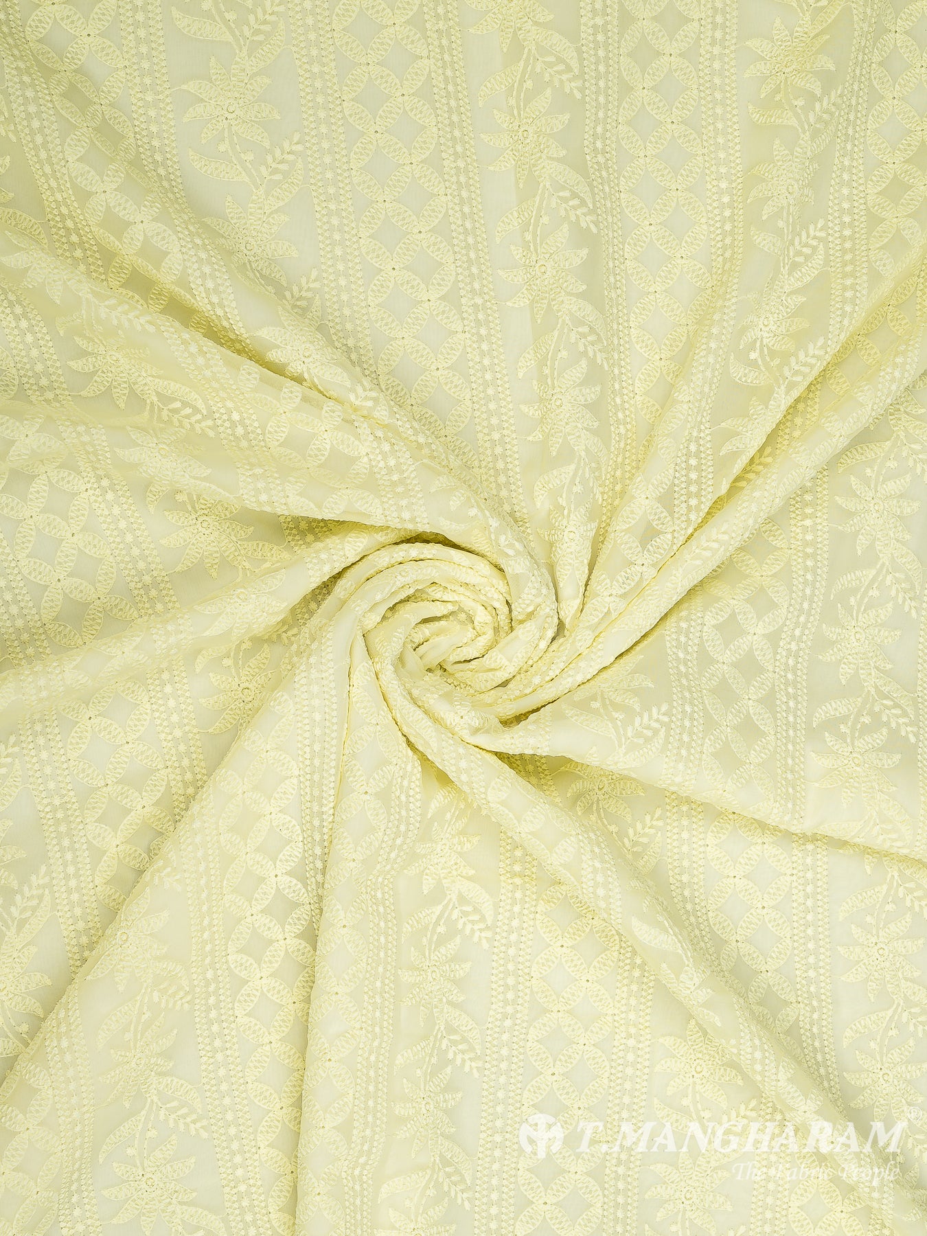 Yellow Georgette Fabric - EB7343 viw-1