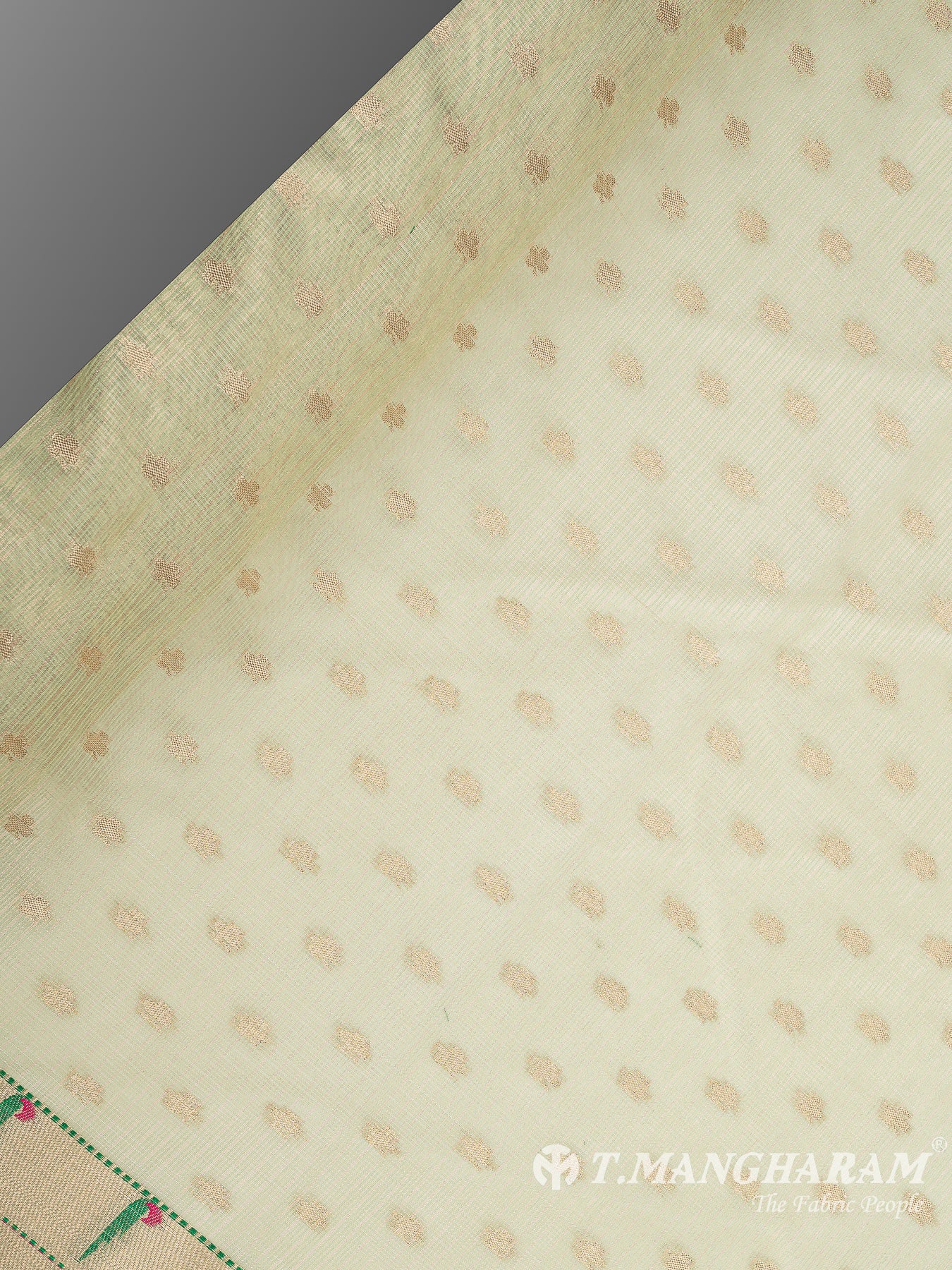 Green Semi Banaras Fabric - EA2925 view-2