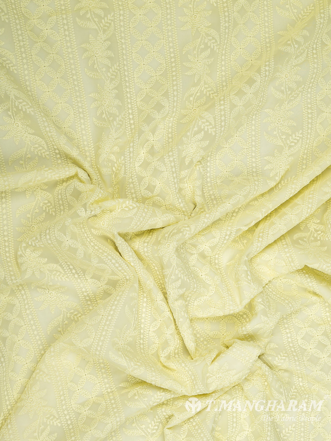 Yellow Georgette Fabric - EB7343 view-4