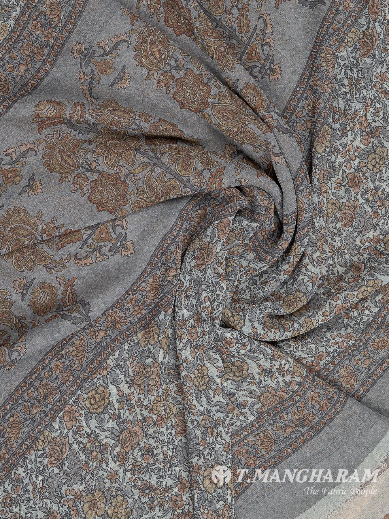 Grey Crepe Chudidhar Fabric Set - EH1656) view-3