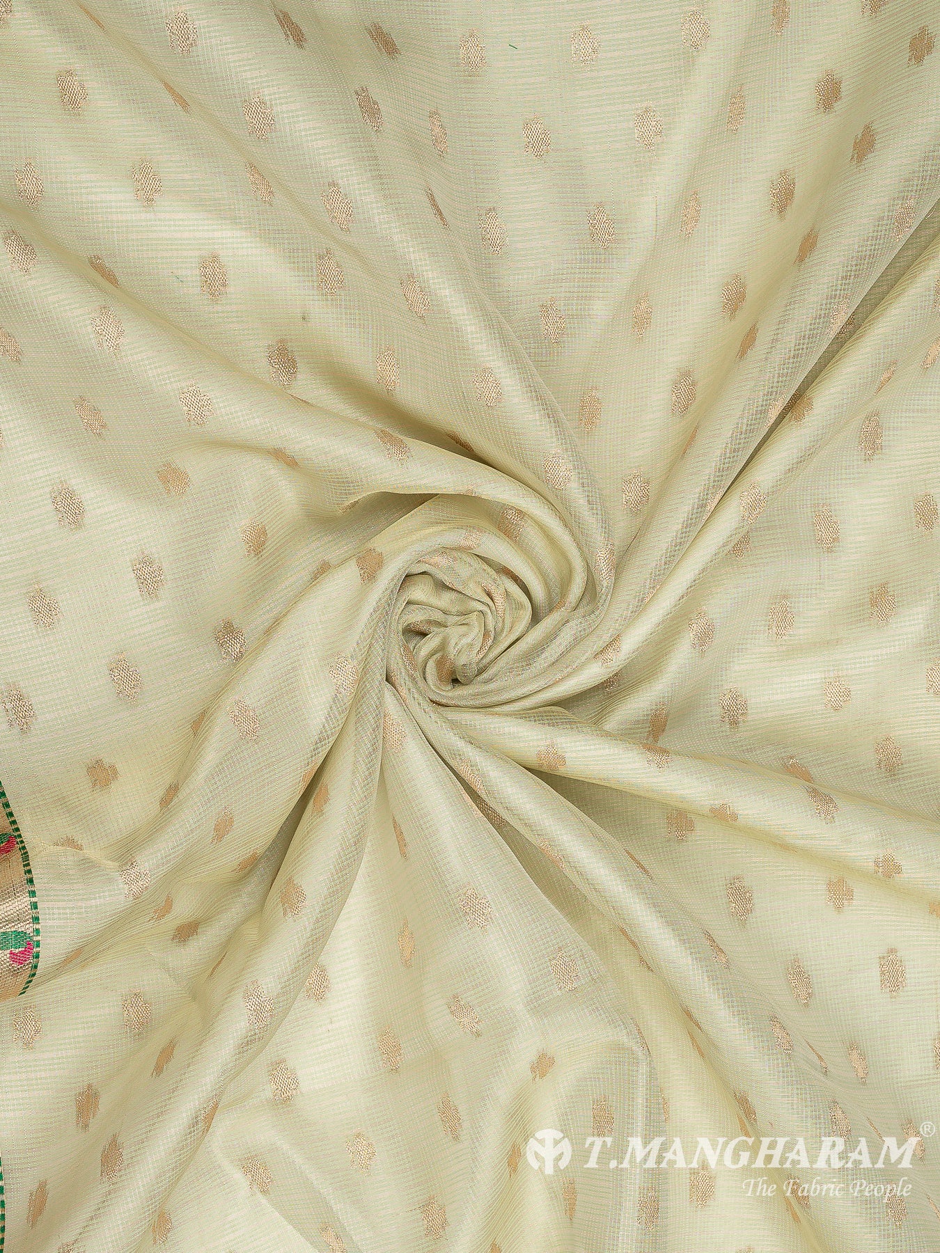 Green Semi Banaras Fabric - EA2925 view-1