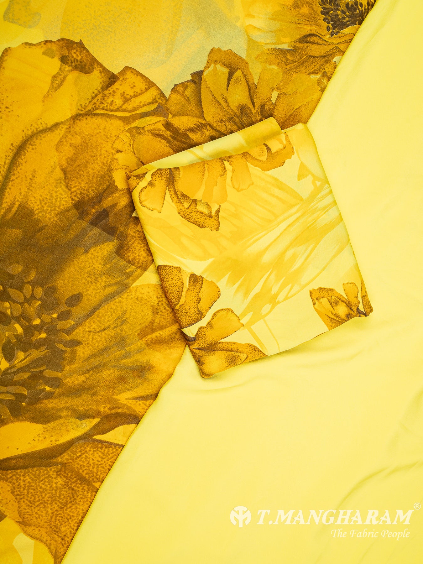 Yellow Crepe Chudidhar Fabric Set - EH1659 view-1