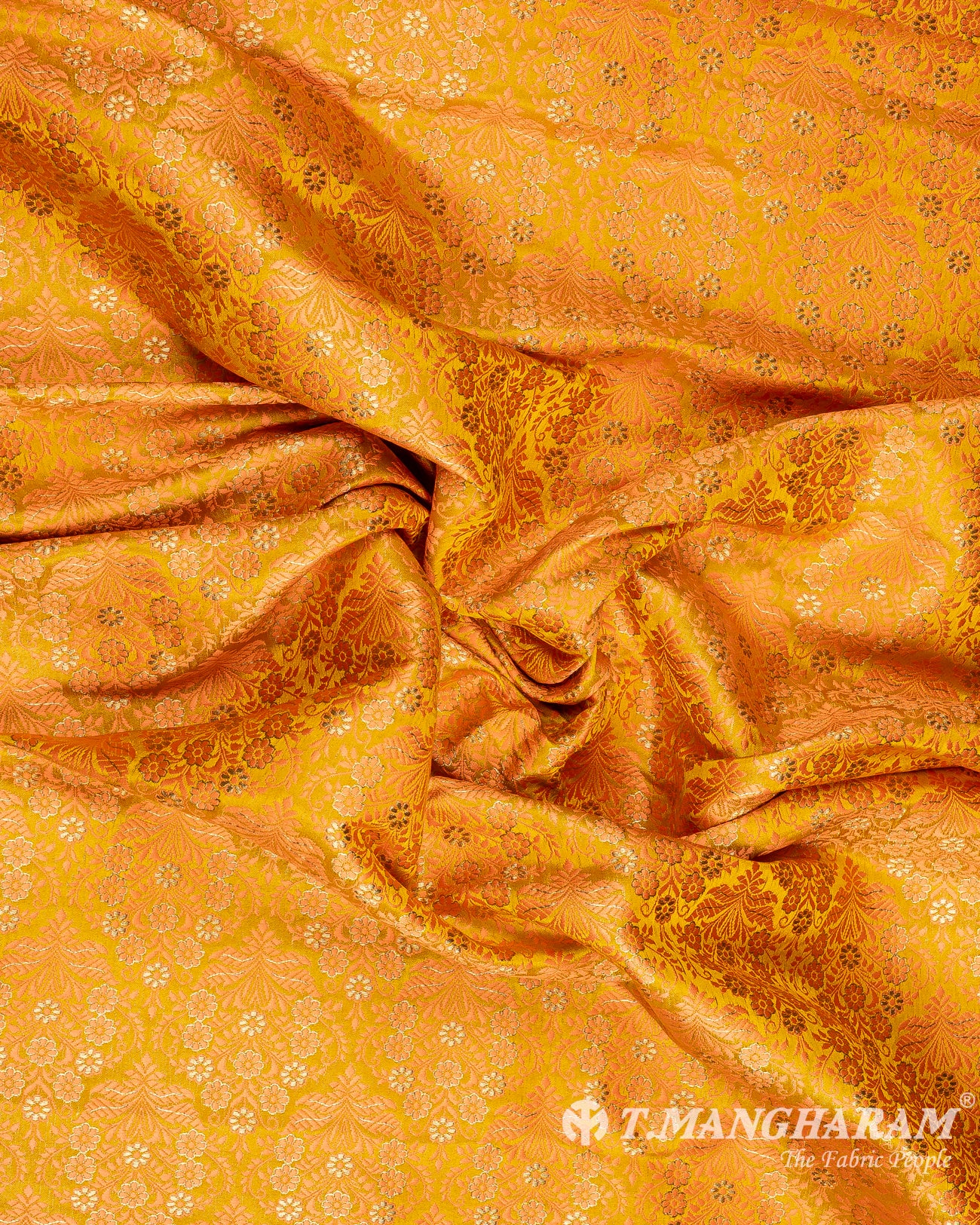 Yellow Banaras Fabric - EC9477 view-4