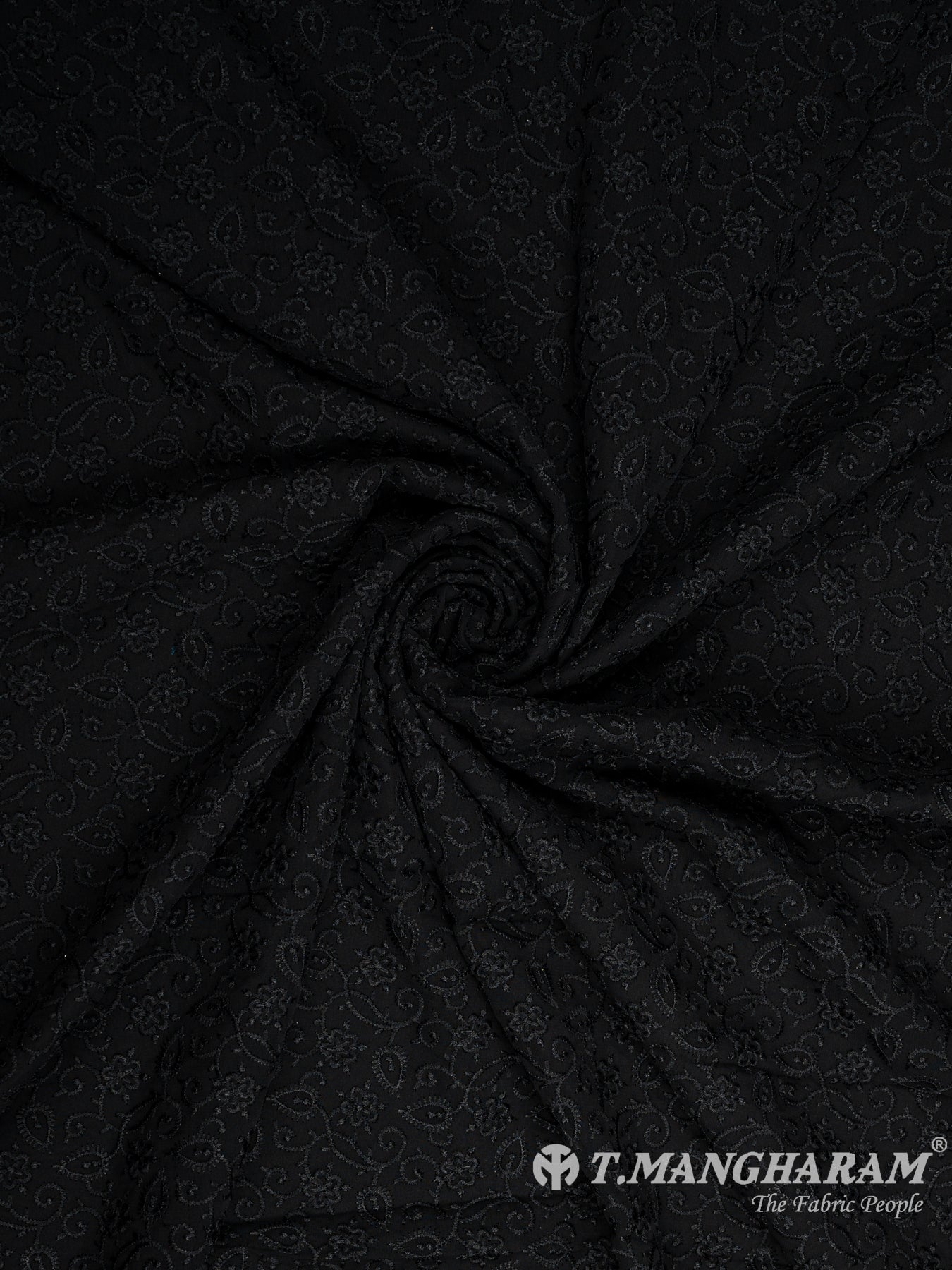 Black Georgette Fabric - EB7382 view-1