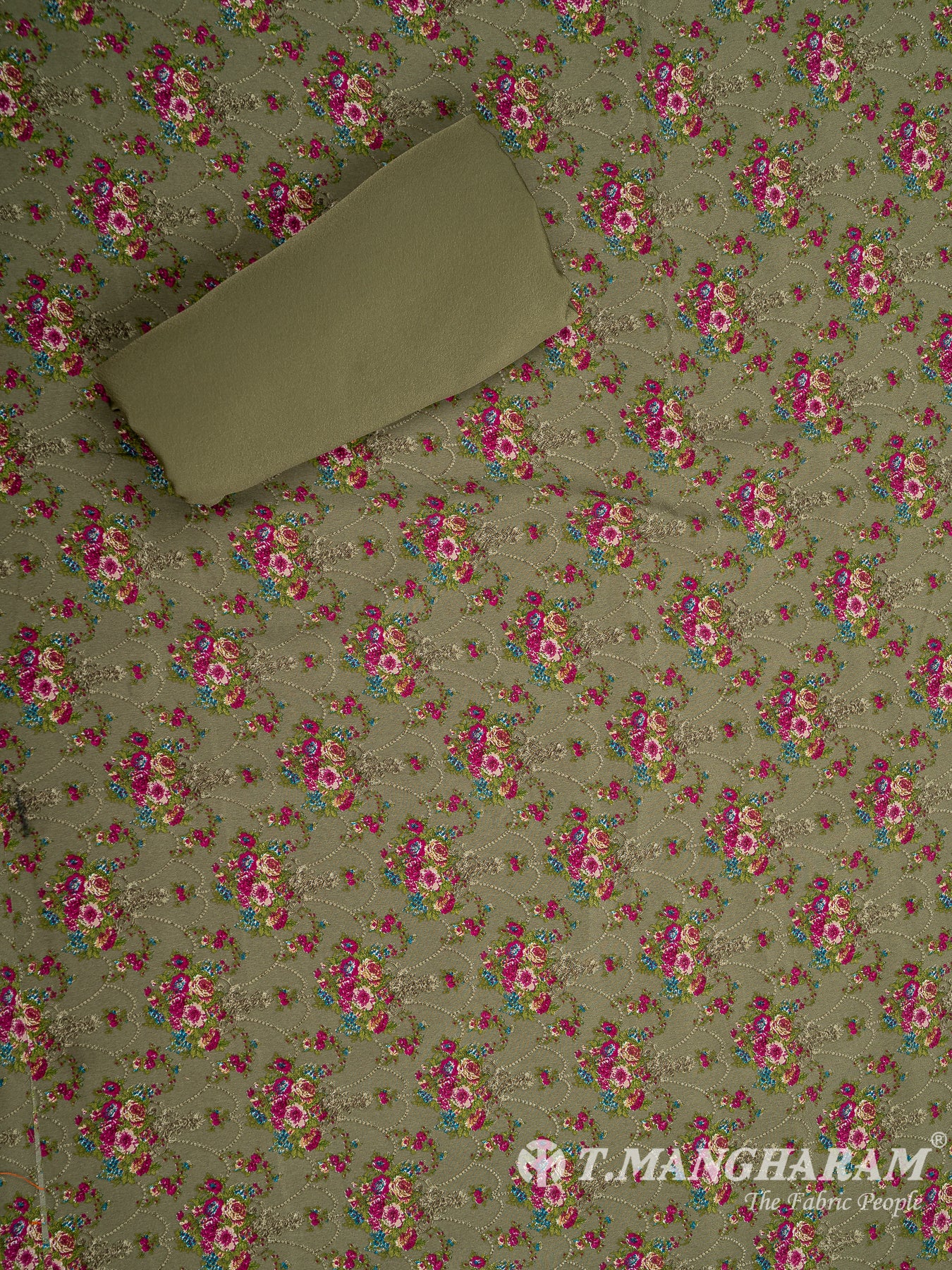 Green Crepe Chudidhar Fabric Set - EH1607 view-2