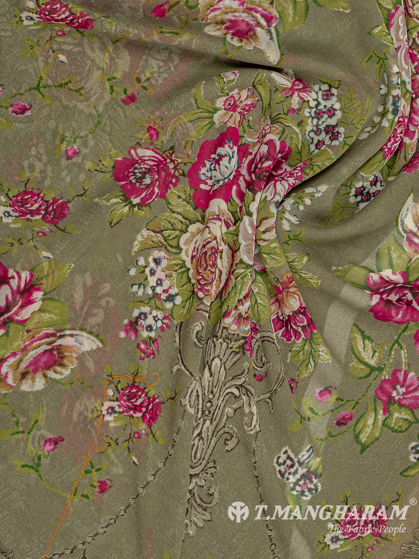 Green Crepe Chudidhar Fabric Set - EH1607 view-3