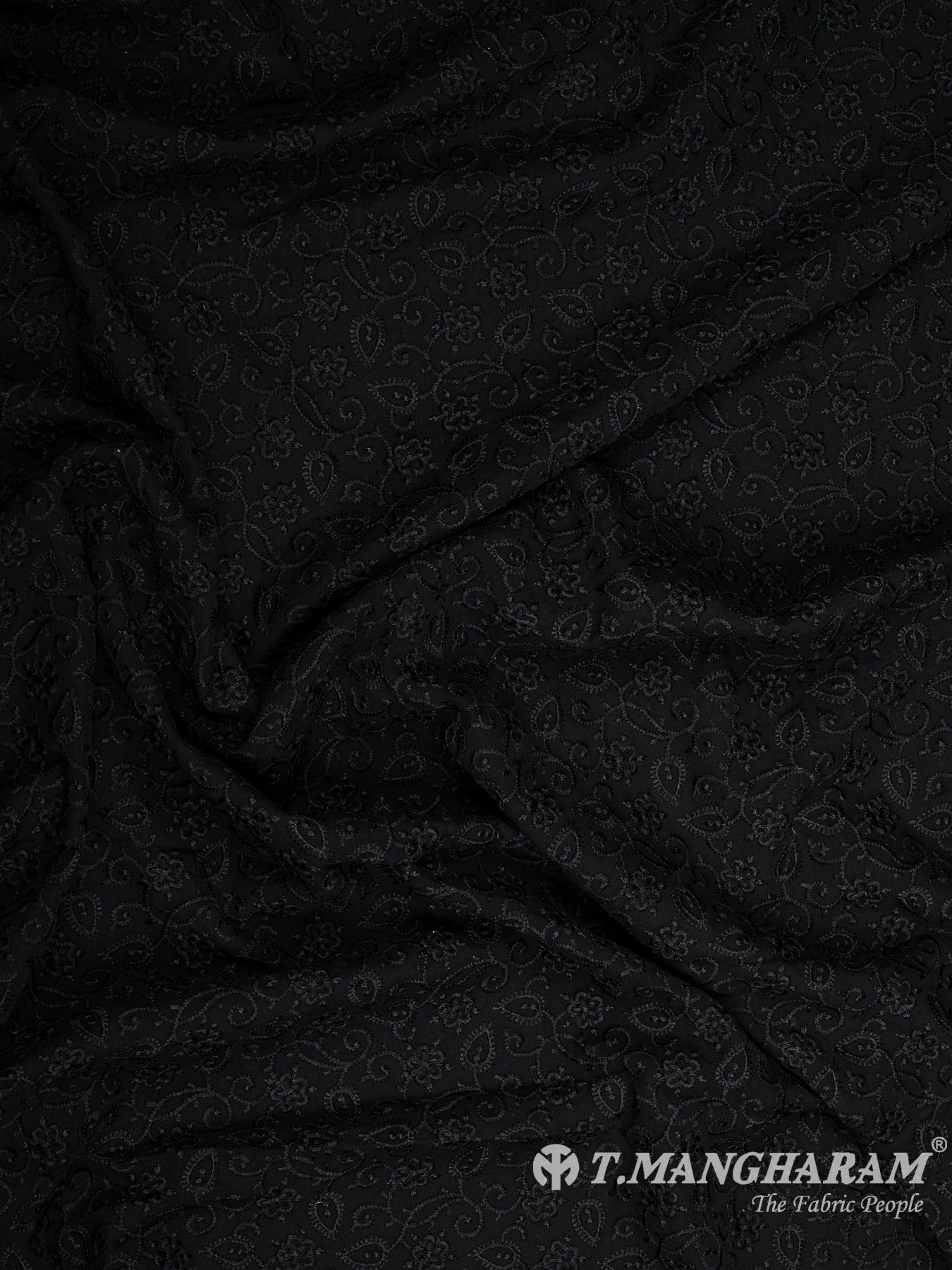 Black Georgette Fabric - EB7382 view-4